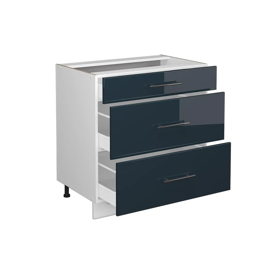 Vicco Mobiletto Base per Cucina Fame-Line, Blu Scuro Lucido, 80 cm - immagine 5