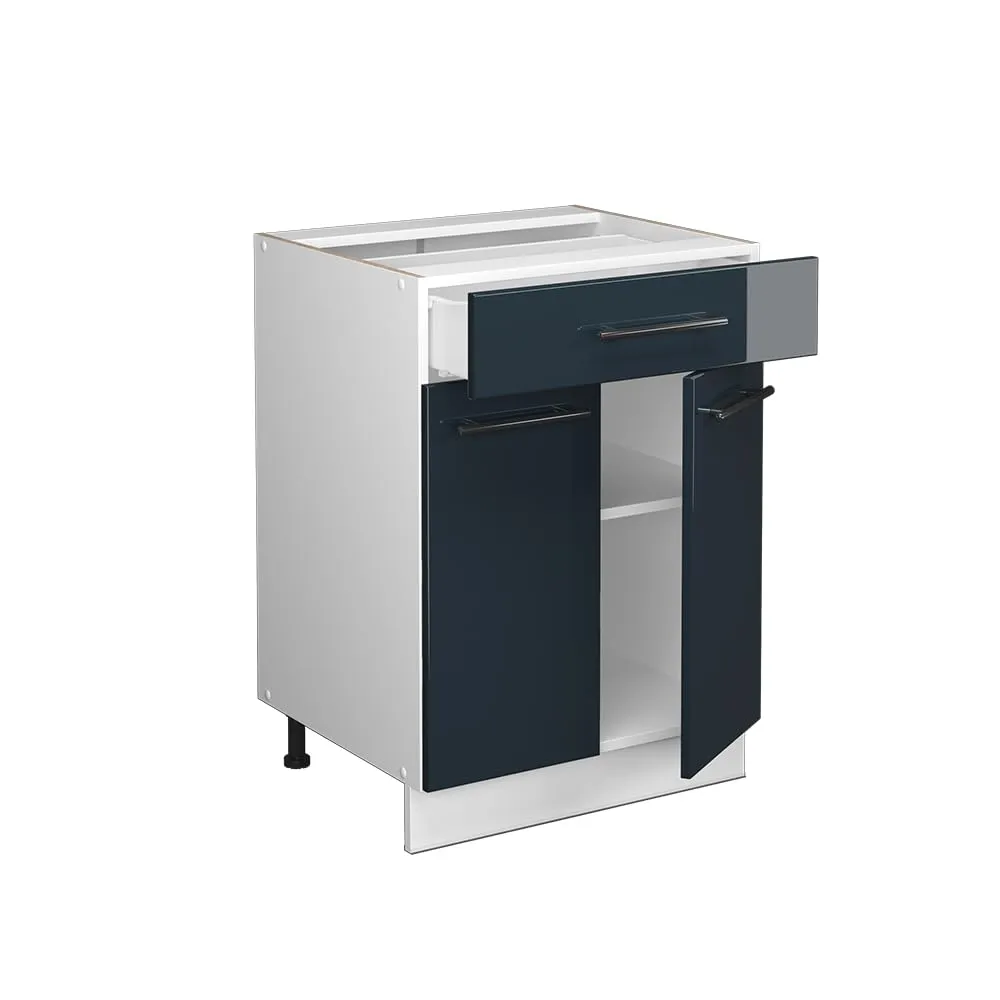 Vicco Mobiletto base per cucina Fame-Line, Blu scuro lucido, 60 cm - immagine 6