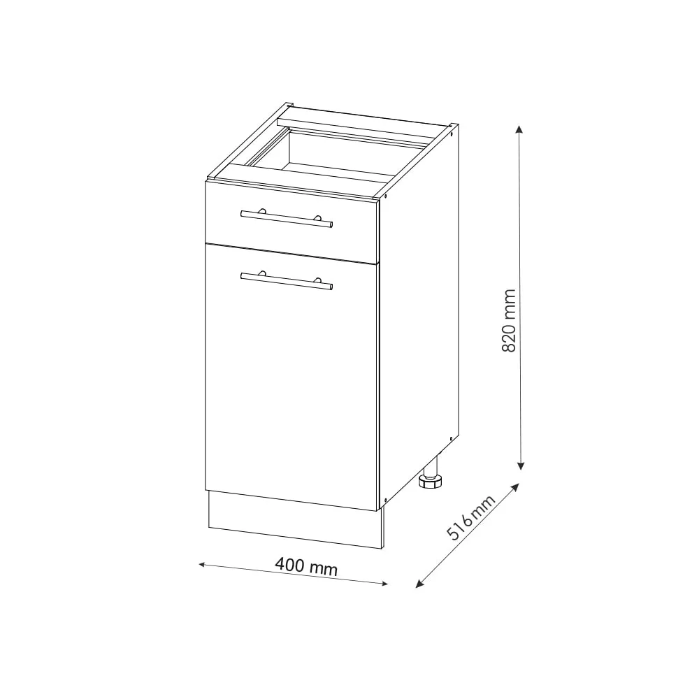 Vicco Mobiletto Base per Cucina Fame-Line, Antracite-oro, 40 cm - immagine 3