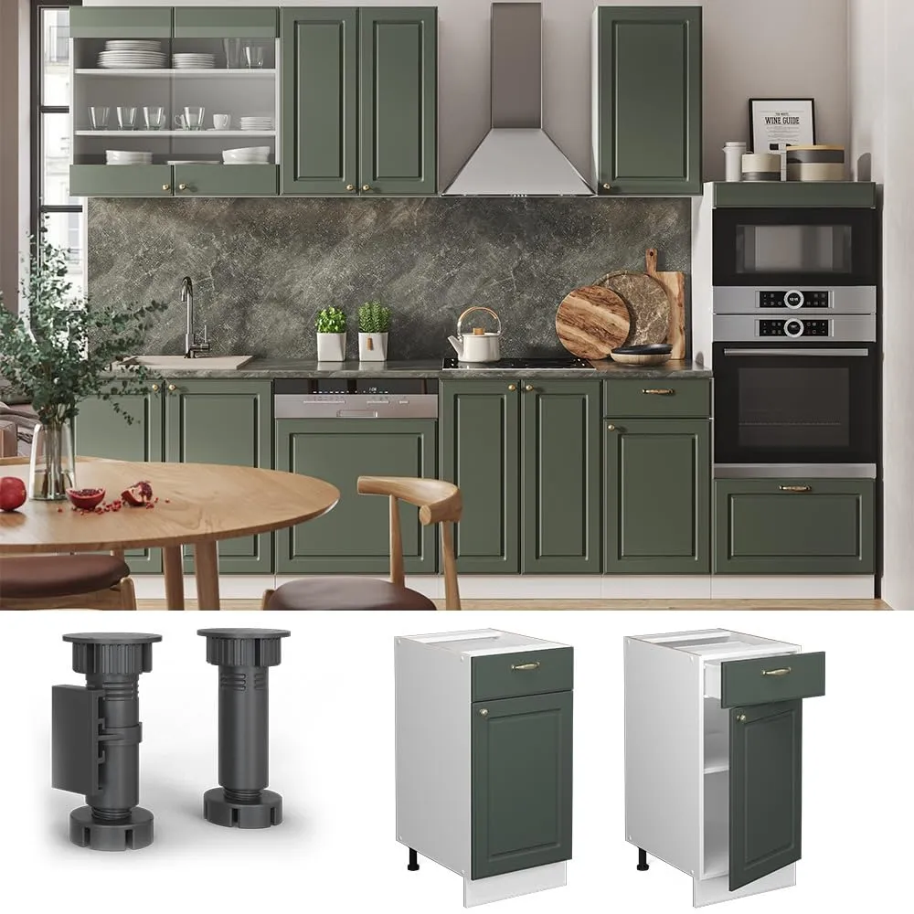 Vicco Mobiletto Base per Cucina Fame-Line, Verde-oro Country, 40 cm - immagine 5