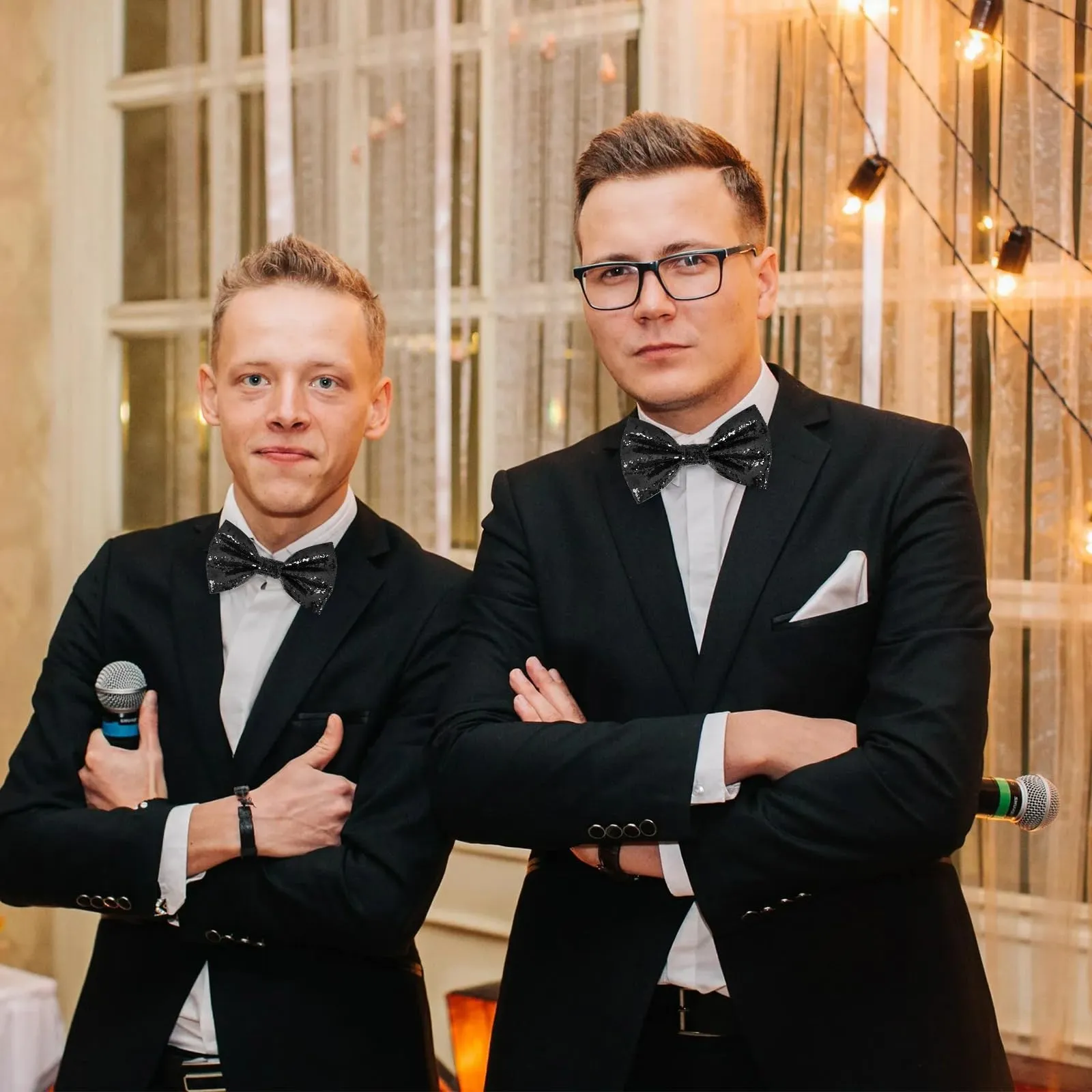 YUEXNKO Cravatta e Guanti Paillettes per Costumi Party - immagine 6
