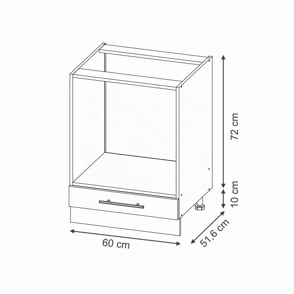 Vicco Fame-Line Mobile per Forno da Incasso, Blu Scuro Lucido, 60 cm - immagine 2