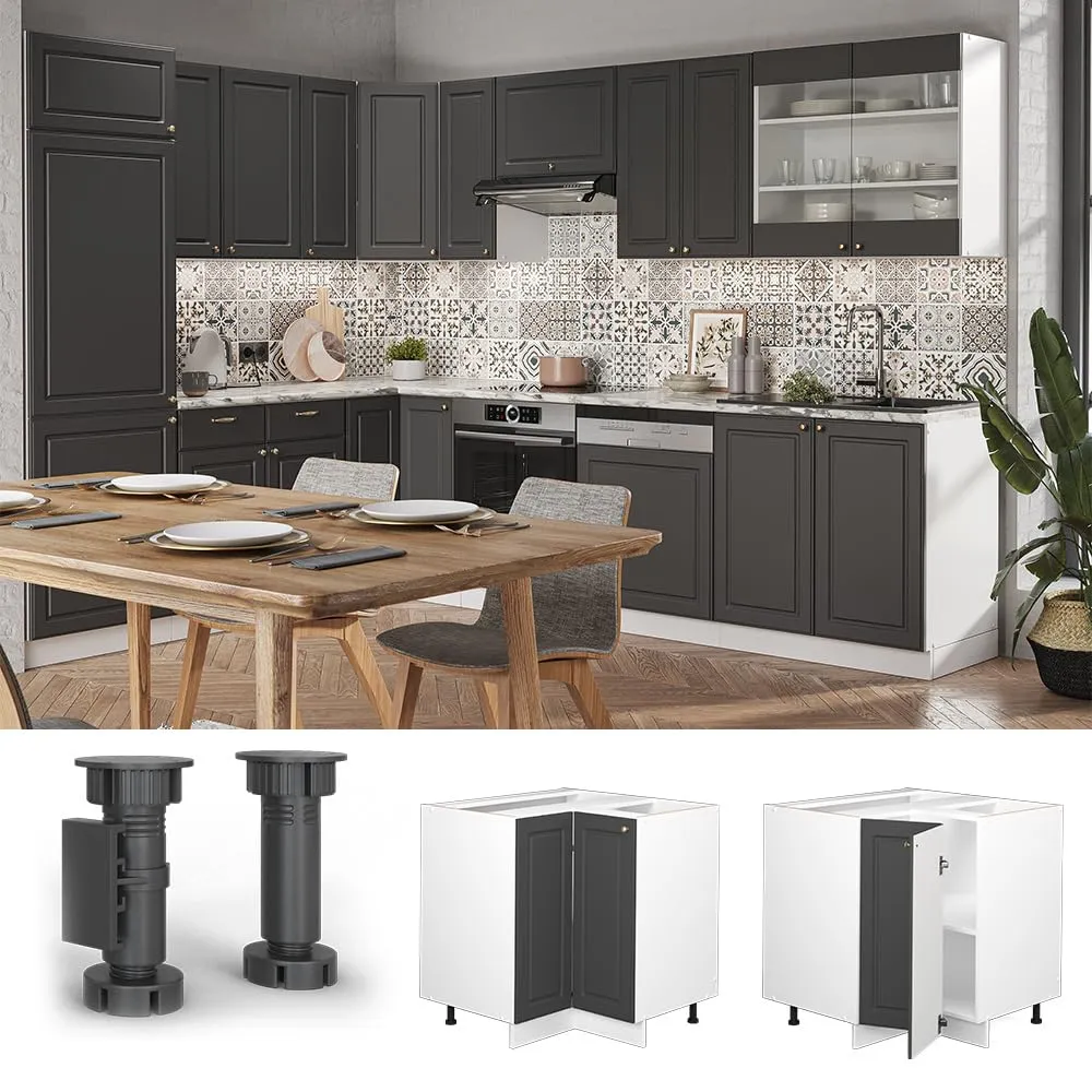 Vicco Mobile ad Angolo Cucina Fame-Line, Antracite-Oro, 80.5 cm - immagine 5