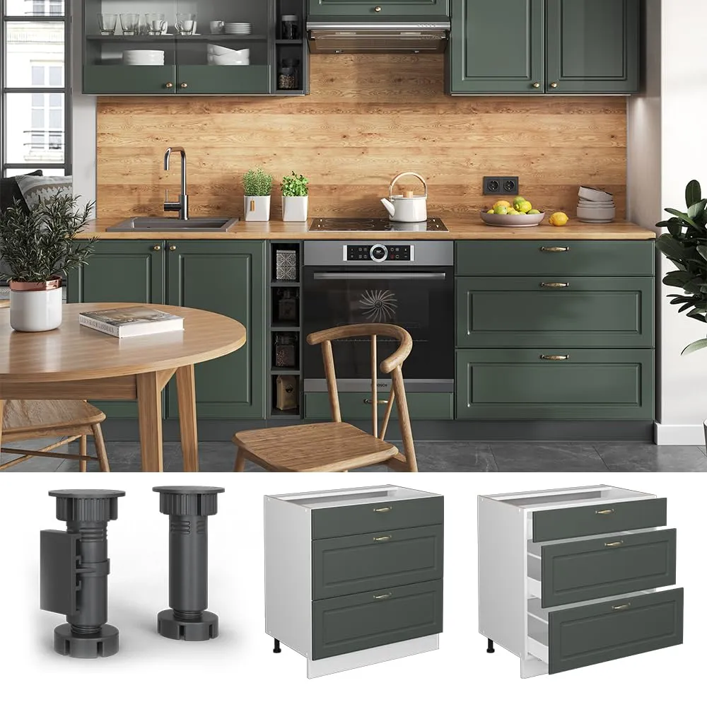 Vicco Fame-Line Mobile Base per Cucina, Verde-oro Country, 80 cm - immagine 4