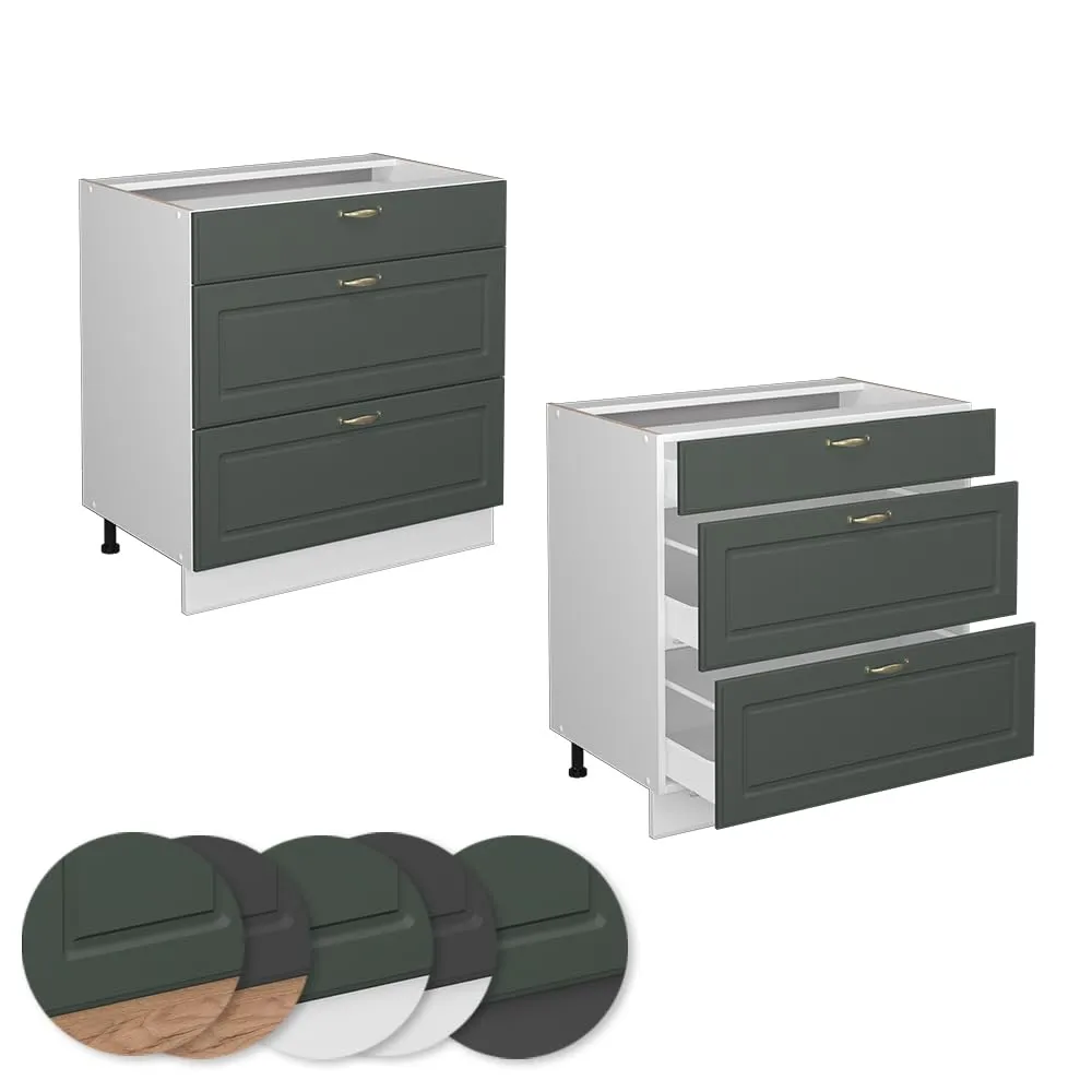 Vicco Fame-Line Mobile Base per Cucina, Verde-oro Country, 80 cm - immagine 6