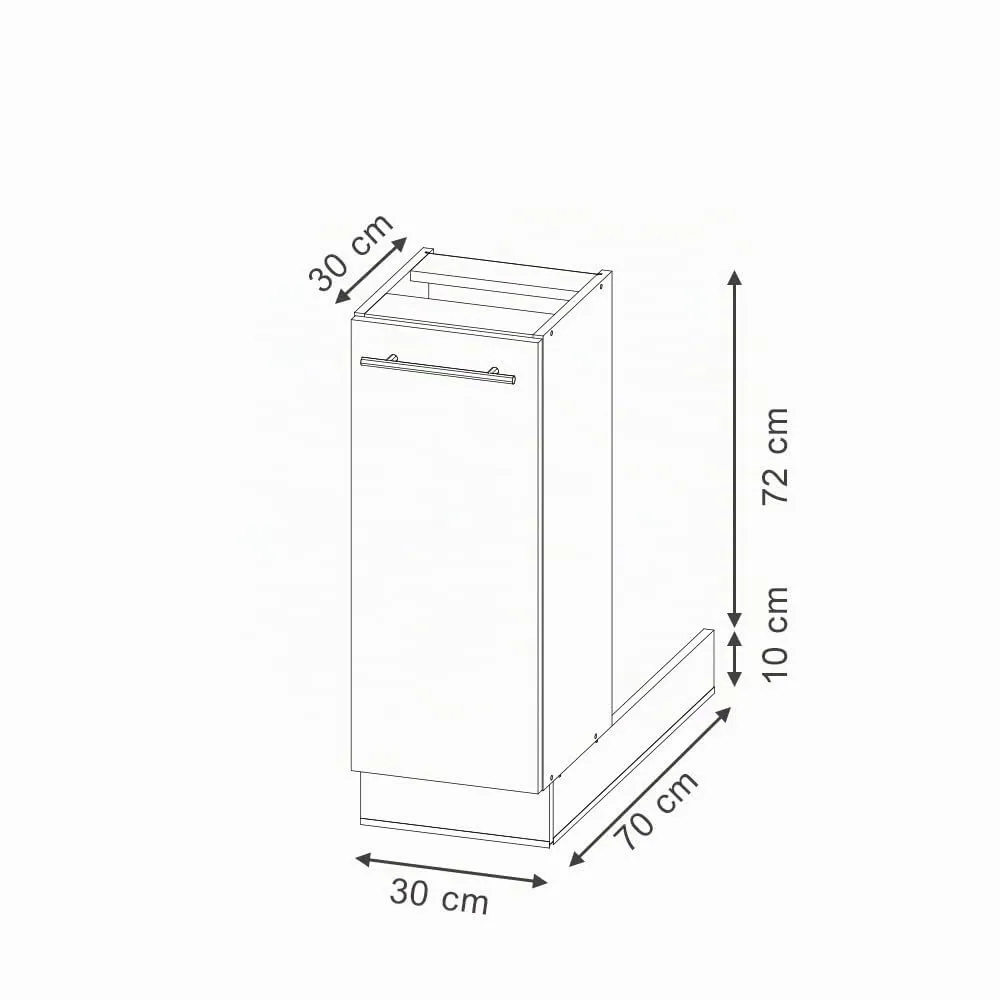 Vicco Isola da Cucina Fame-Line, Grigiobeige, 30 cm - immagine 3