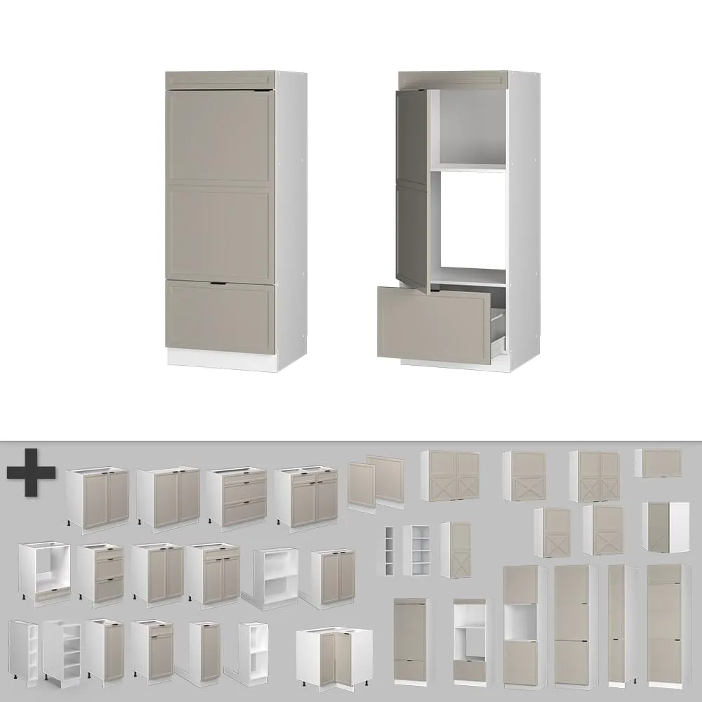 Vicco Mobile Cucina Dispensa Fame-Line, Grigiobeige/Bianco 60 cm - immagine 5