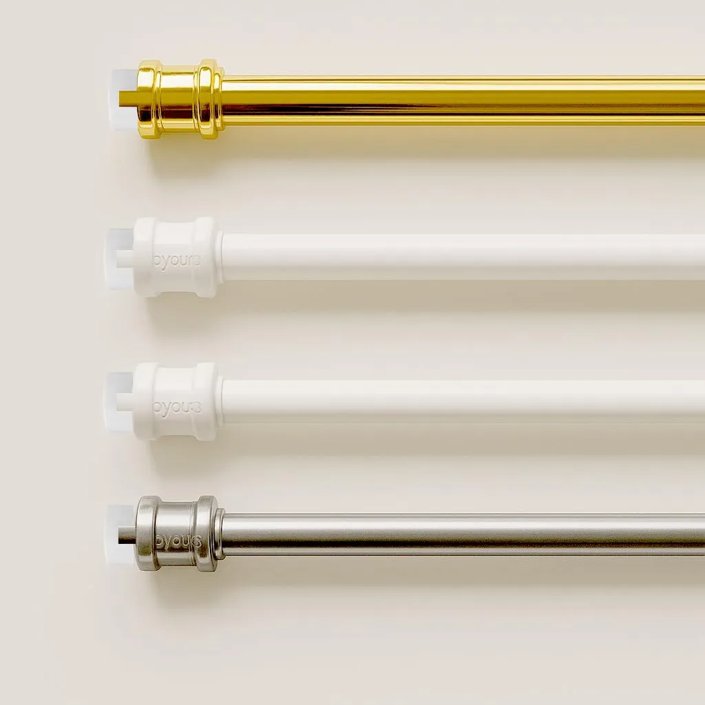 Byour3 Bastoni per Tende a Vetro a Pressione, Cromo (61-110 cm) - immagine 1