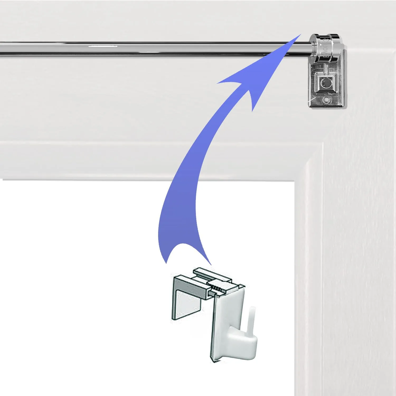 Byour3 Bastoni per Tende a Vetro a Pressione, Cromo (61-110 cm) - immagine 5
