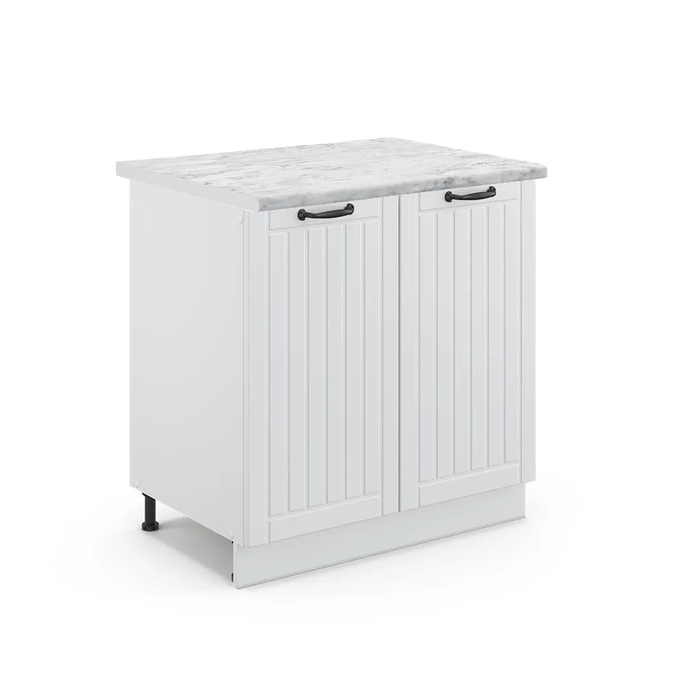 Vicco Mobile Lavello Cucina Fame-Line, Bianco Country, 80 cm - immagine 1