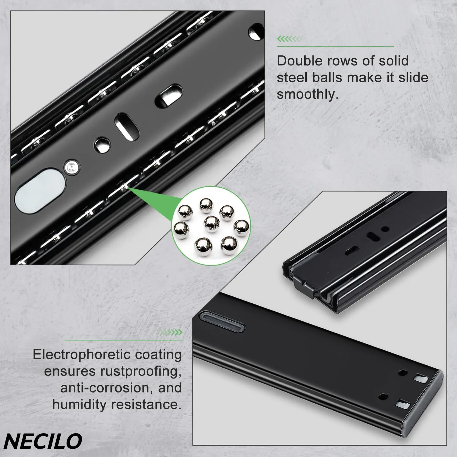 Necilo Guide per Cassetti Ammortizzate, Estrazione Totale, 500 mm, NE-SC-500-N - immagine 5