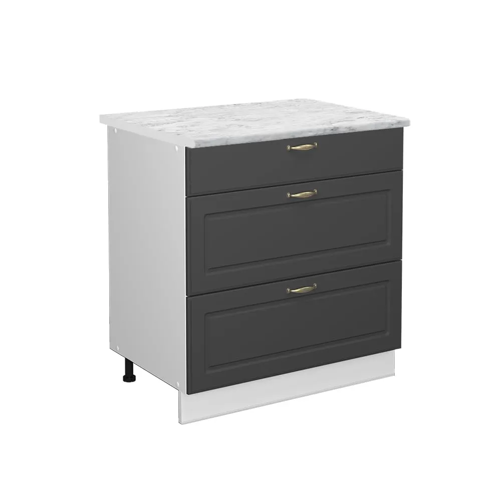 Vicco Fame-Line Mobiletto Base per Cucina, Antracite-oro, 80 cm - immagine 1