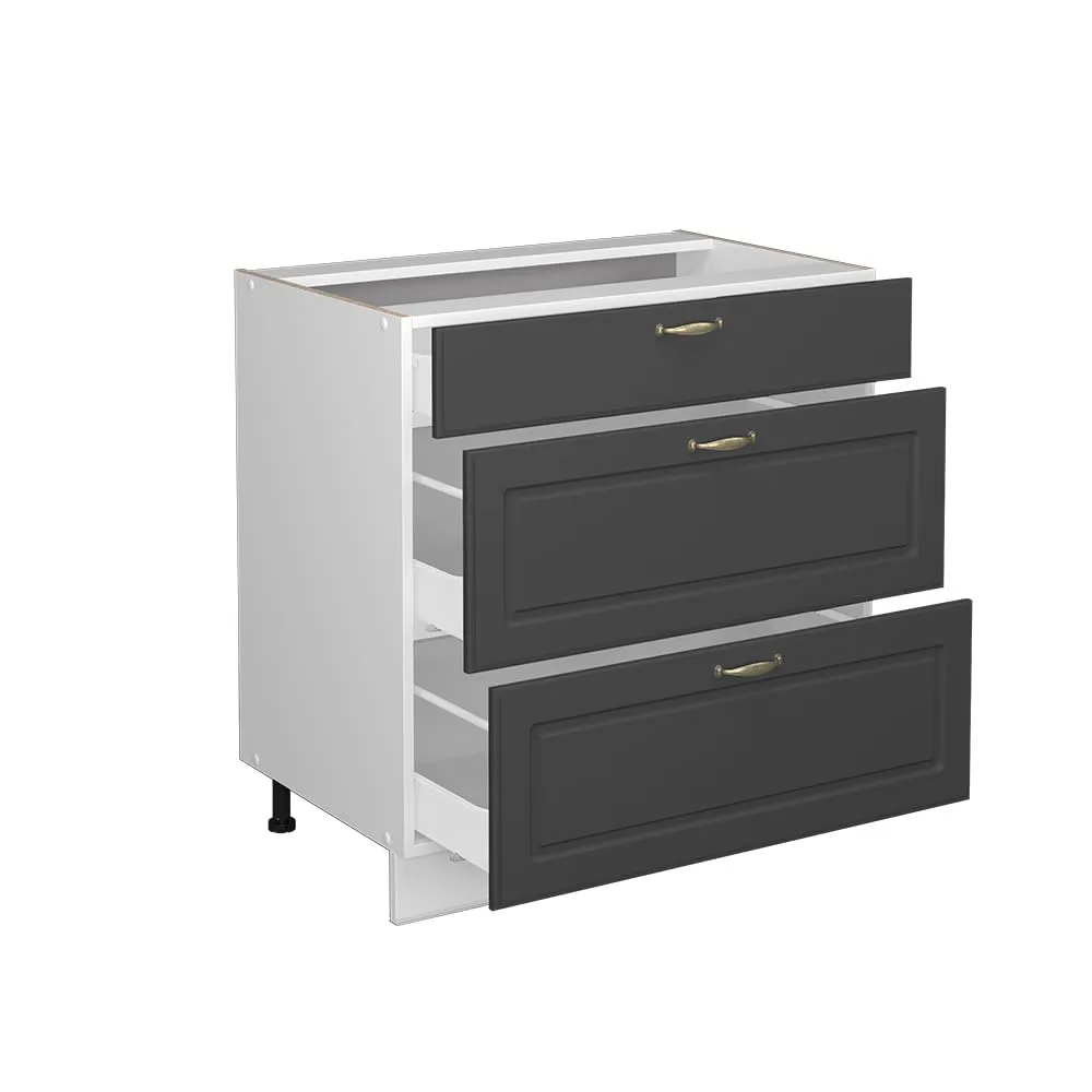 Vicco Fame-Line Mobiletto Base per Cucina, Antracite-oro, 80 cm - immagine 6
