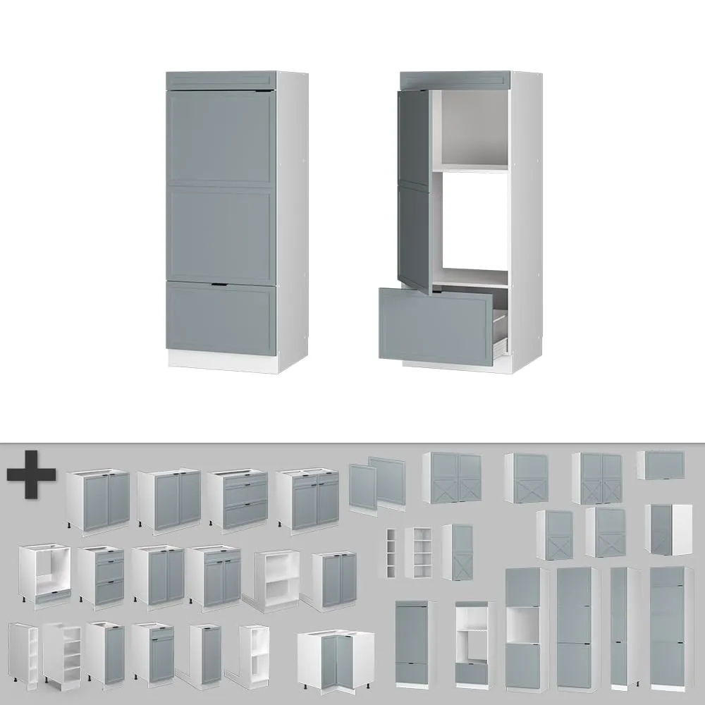 Vicco Mobile Cucina Dispensa Fame-Line, Blu-grigio Chiaro/Bianco, 60 cm - immagine 5