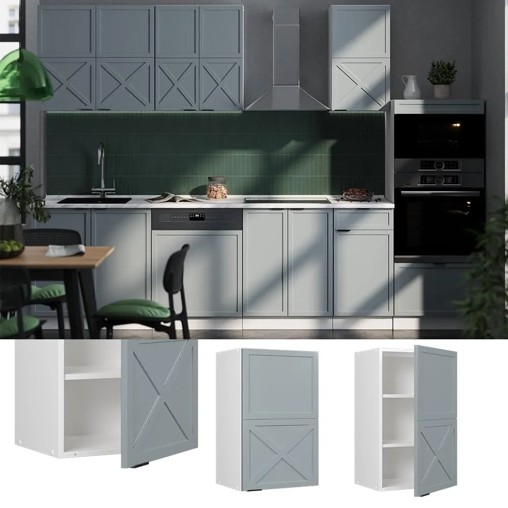 Vicco Pensile da cucina Fame-Line, Blu-grigio chiaro, 45 cm - immagine 2