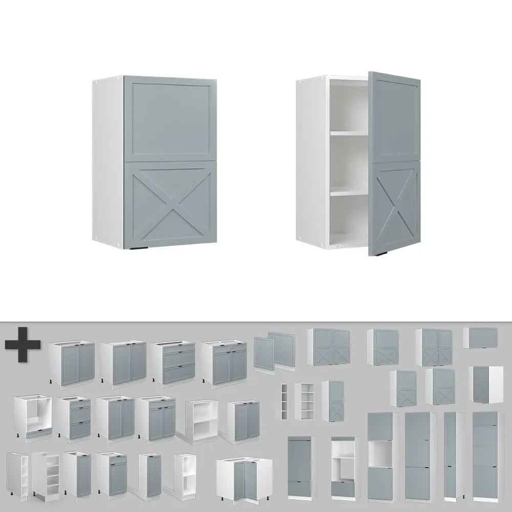 Vicco Pensile da cucina Fame-Line, Blu-grigio chiaro, 45 cm - immagine 5