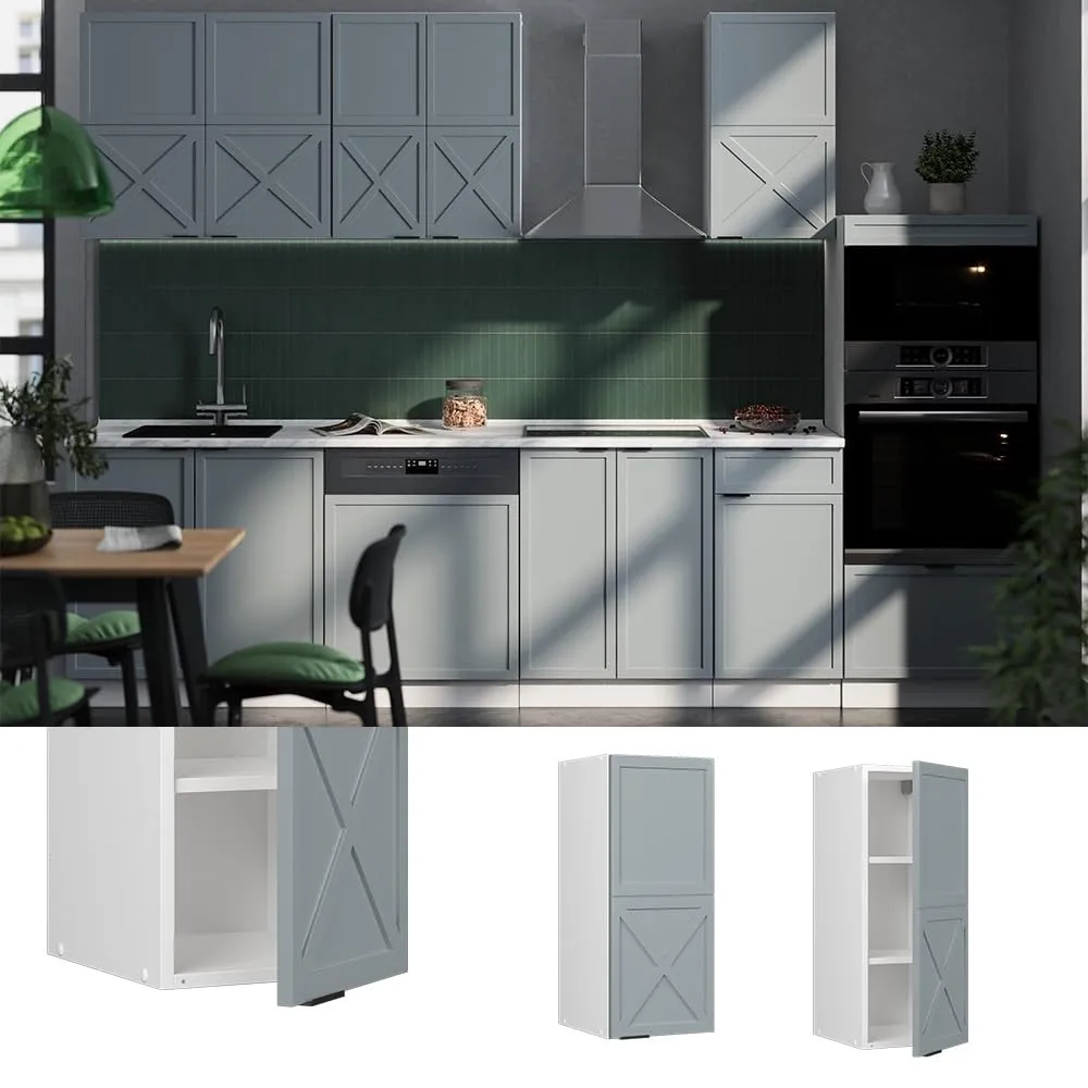 Vicco Pensile da cucina Fame-Line, Blu-grigio chiaro, 30 cm - immagine 2