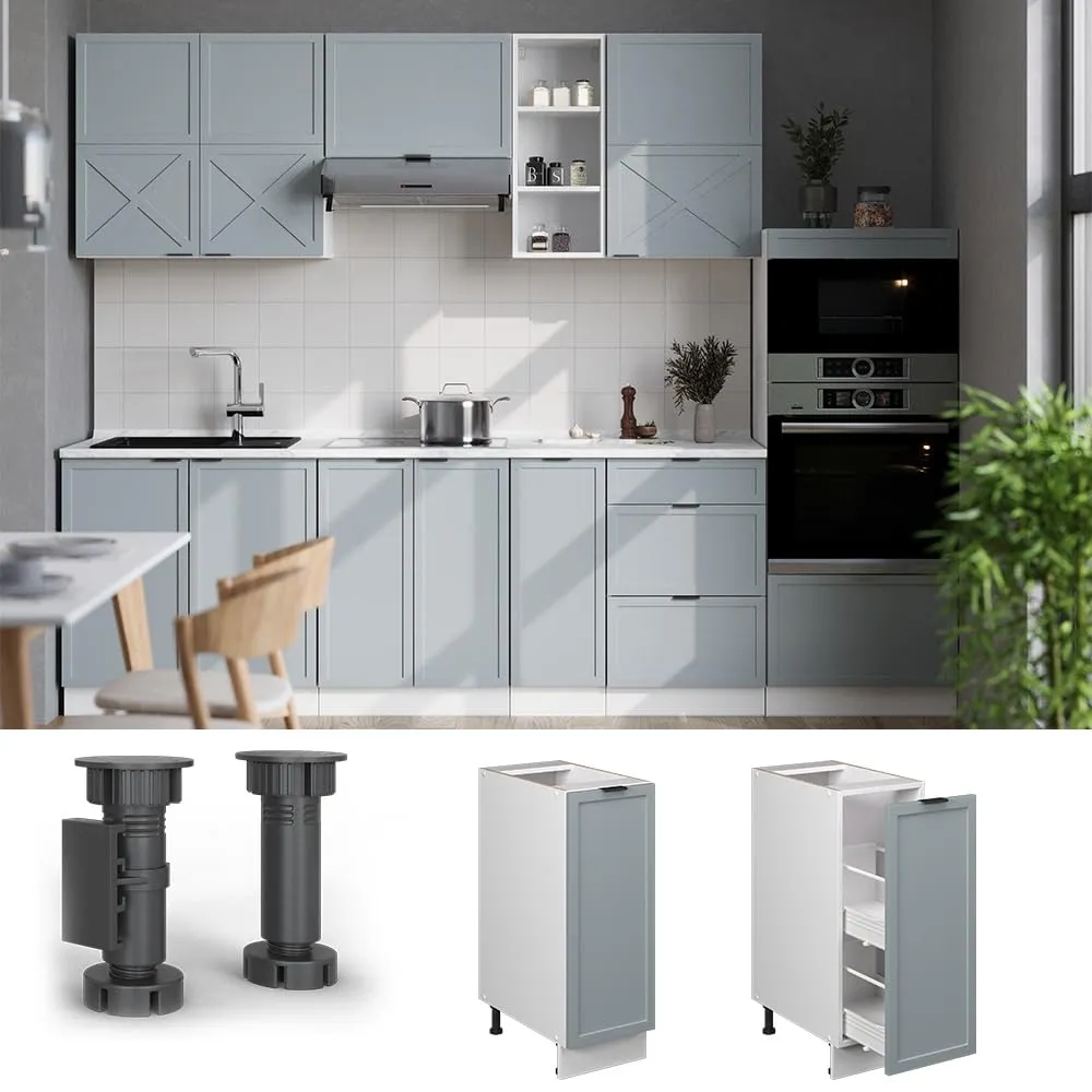 Vicco Fame-Line Dispensa Cucina con Cassetto Estraibile, Blu-grigio chiaro, 30 cm - immagine 3
