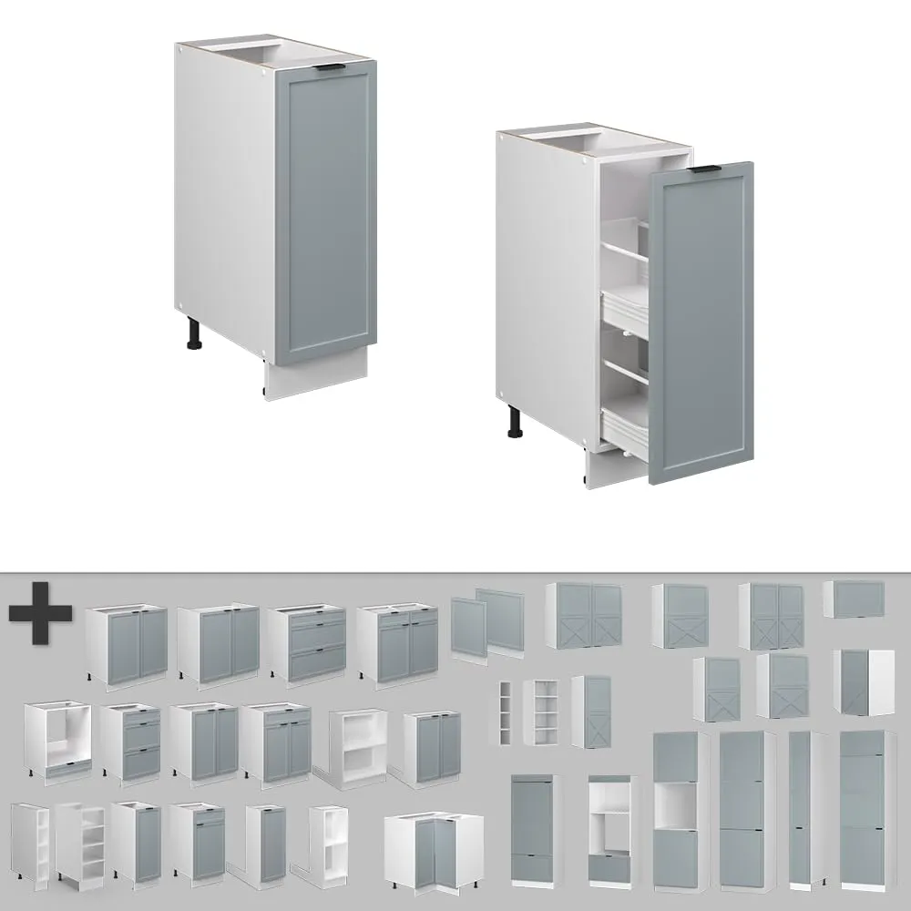 Vicco Fame-Line Dispensa Cucina con Cassetto Estraibile, Blu-grigio chiaro, 30 cm - immagine 5