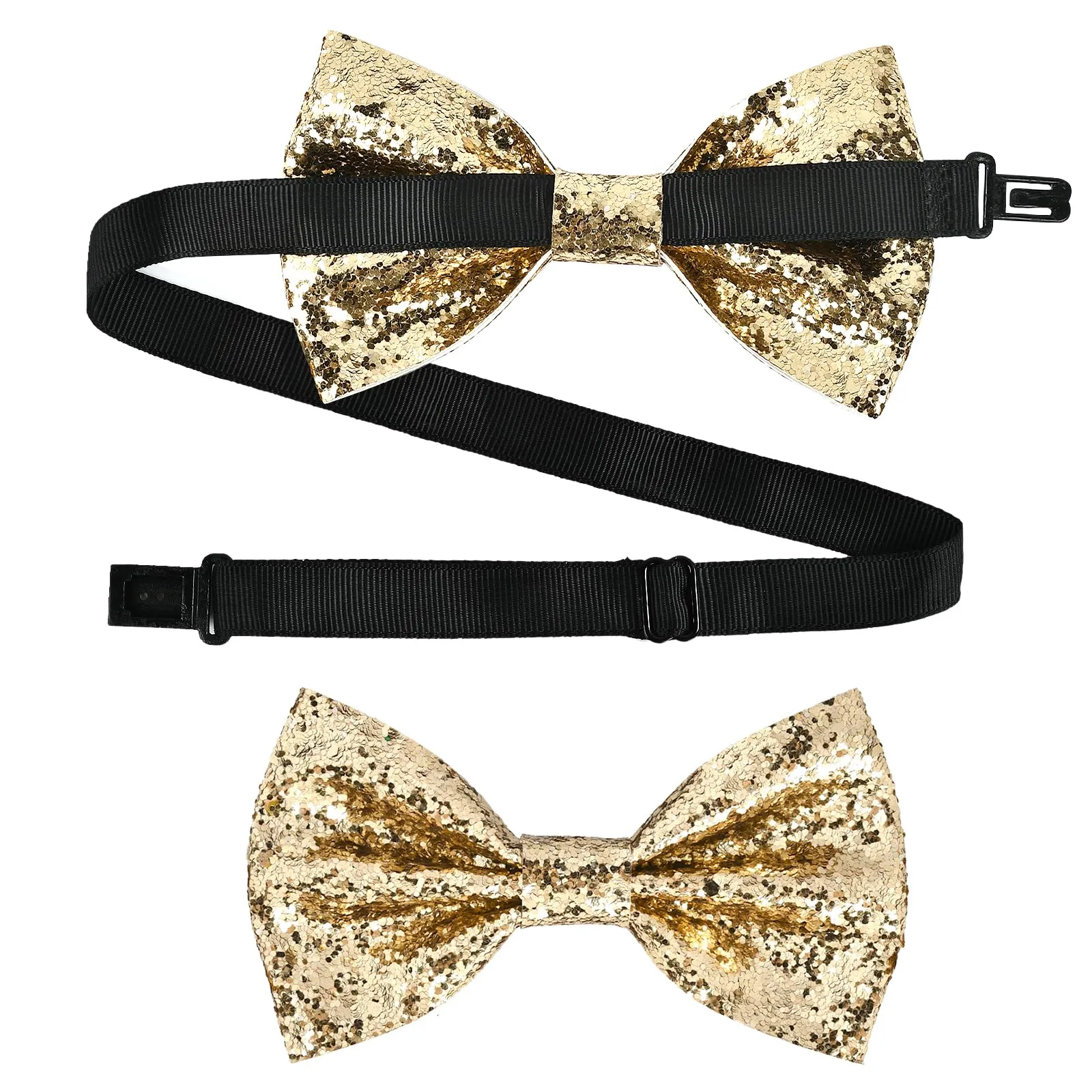 YUEXNKO Papillon Glitterata Oro, Regolabile, Tinta Unita - immagine 1