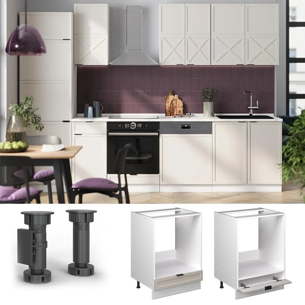 Vicco Mobile per forno da incasso Fame-Line, GrigioBeige, 60 cm - immagine 5