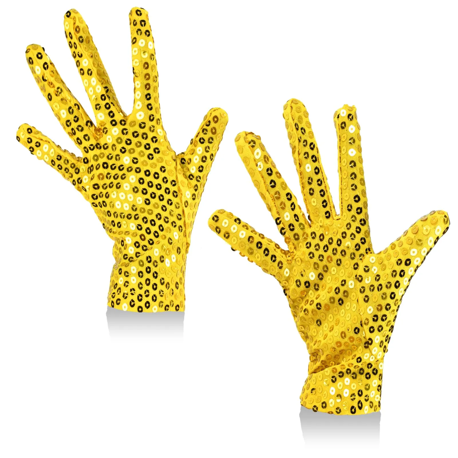 YUEXNKO Guanti Unisex con Paillettes Scintillanti, Oro - immagine 1