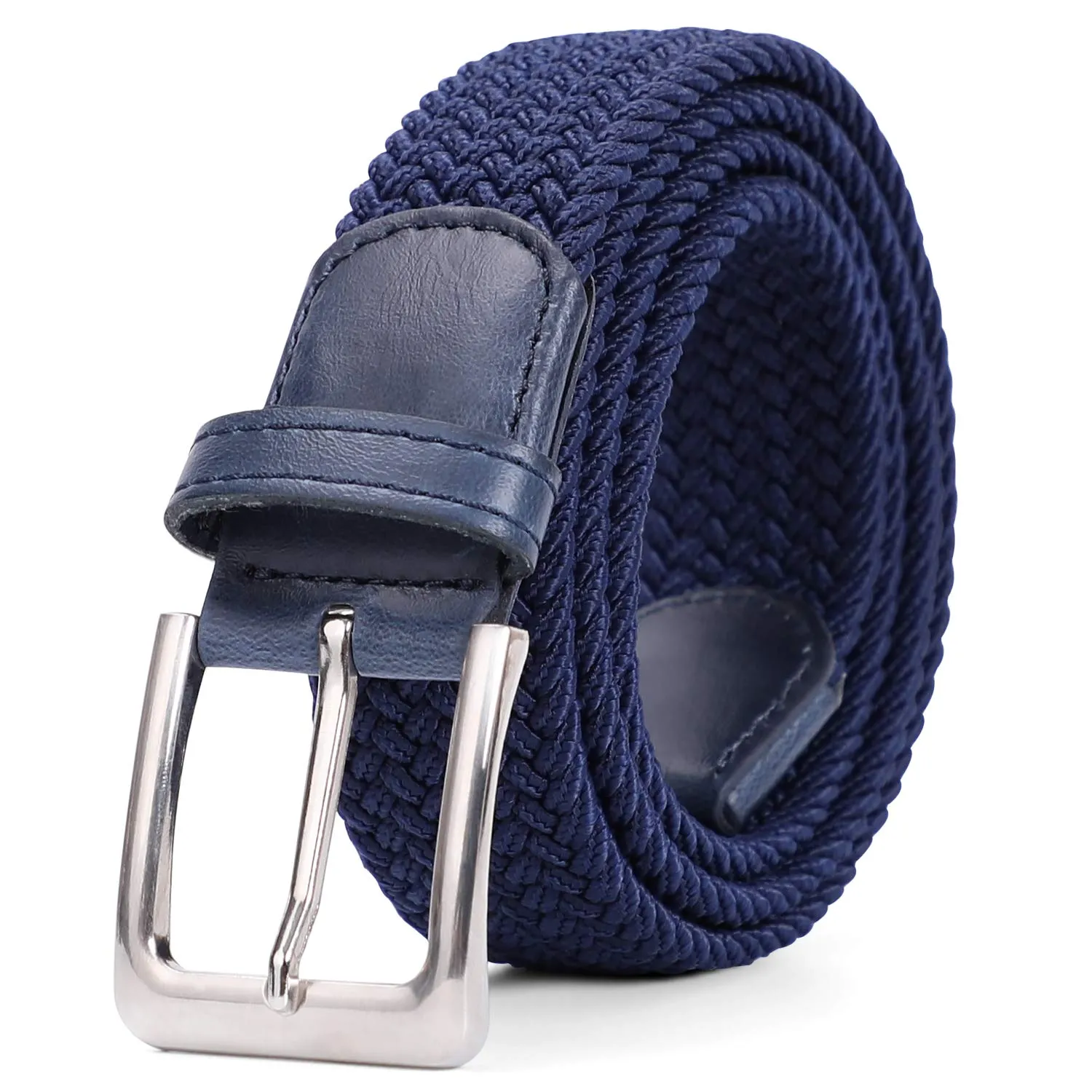 VONMELLI Cintura Elastica Intrecciata Uomo Regolabile Blu S - immagine 1
