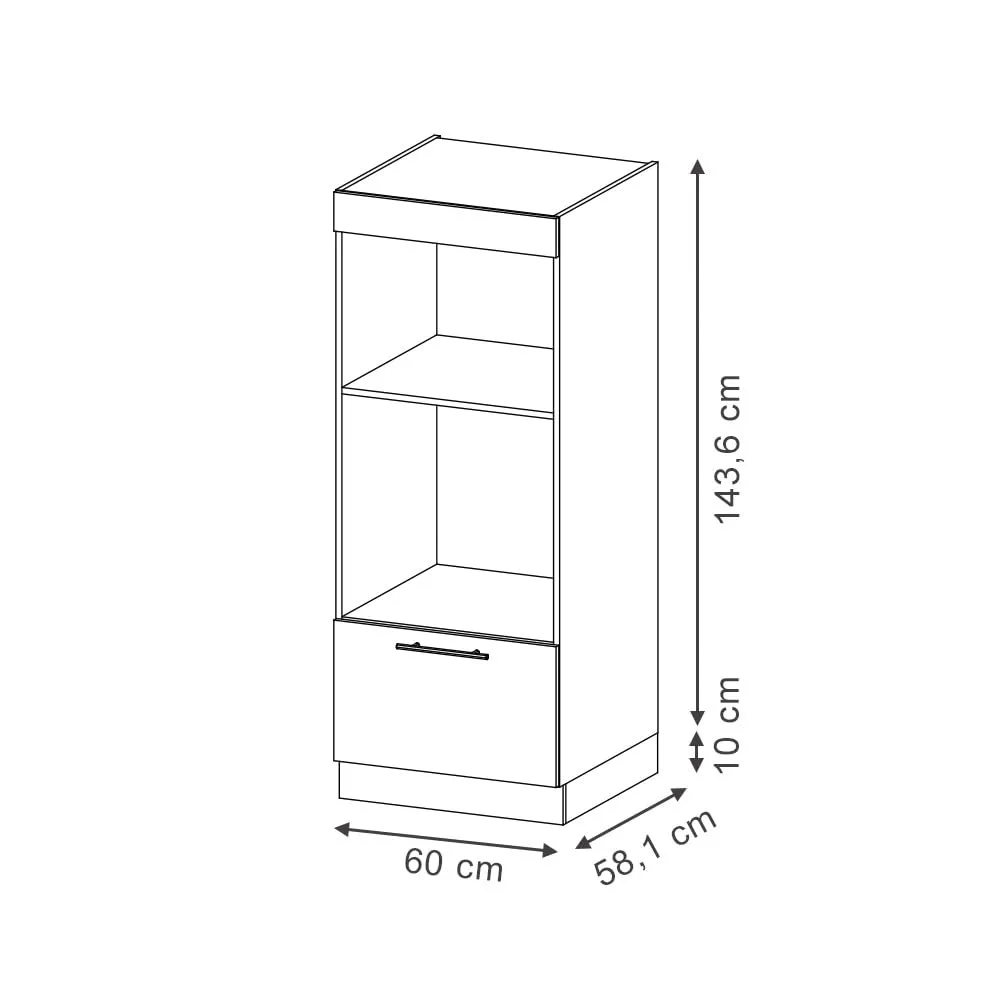 Vicco Mobile cucina microonde Fame-Line, Blu-grigio chiaro, 60 cm - immagine 3