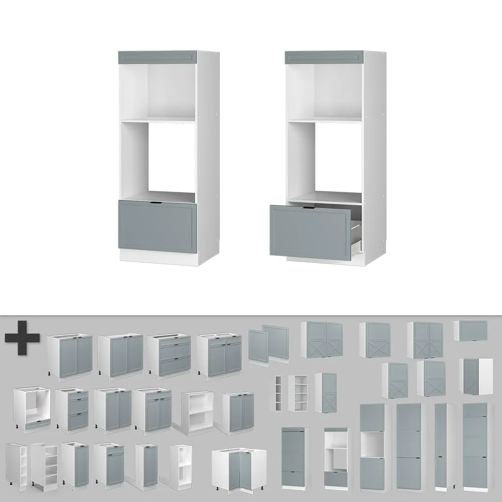Vicco Mobile cucina microonde Fame-Line, Blu-grigio chiaro, 60 cm - immagine 5