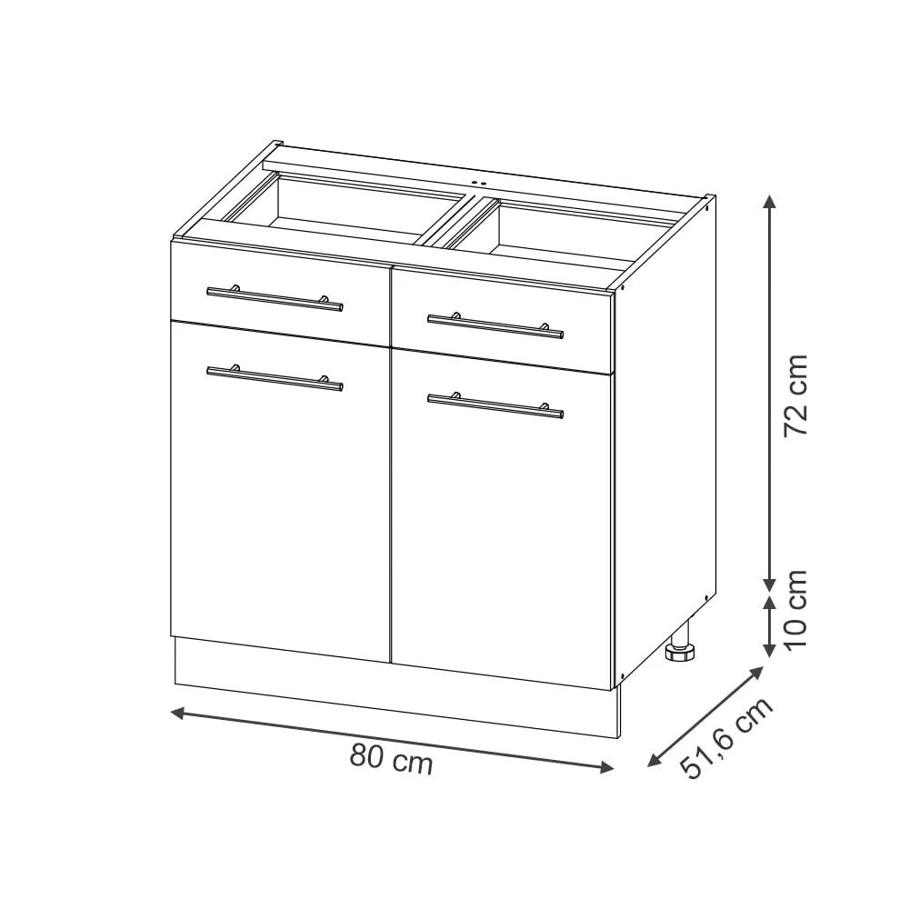 Vicco Mobiletto base per cucina Fame-Line, Blu-grigio chiaro, 80 cm - immagine 3