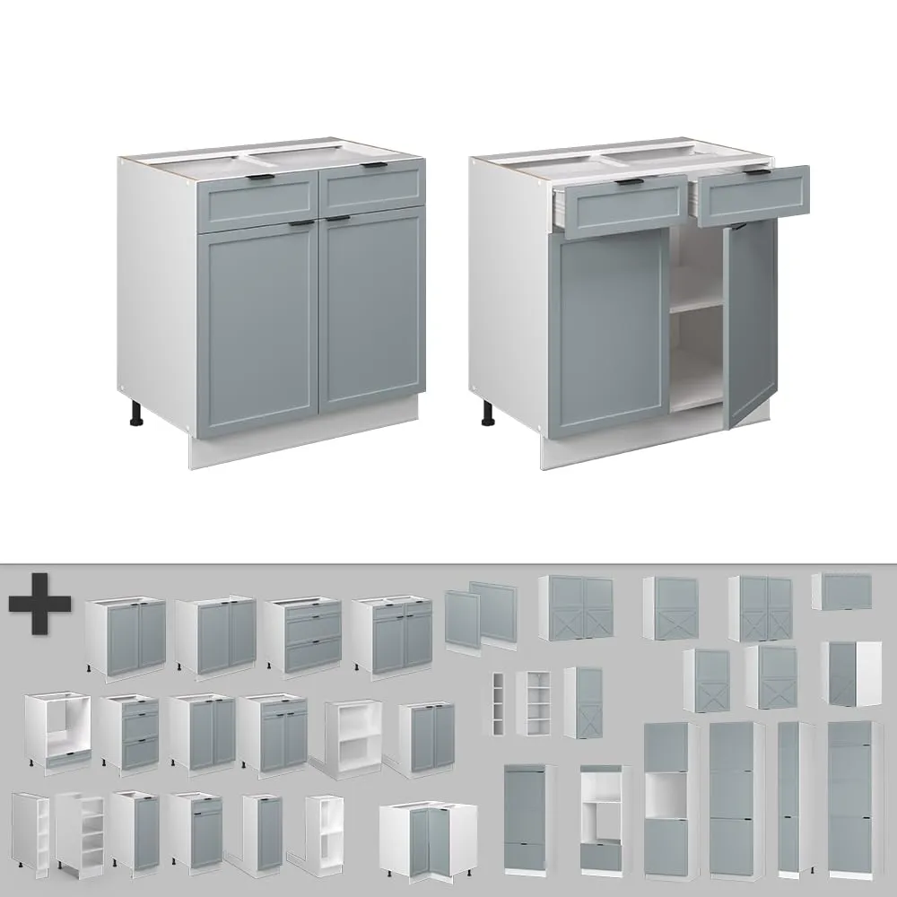 Vicco Mobiletto base per cucina Fame-Line, Blu-grigio chiaro, 80 cm - immagine 5