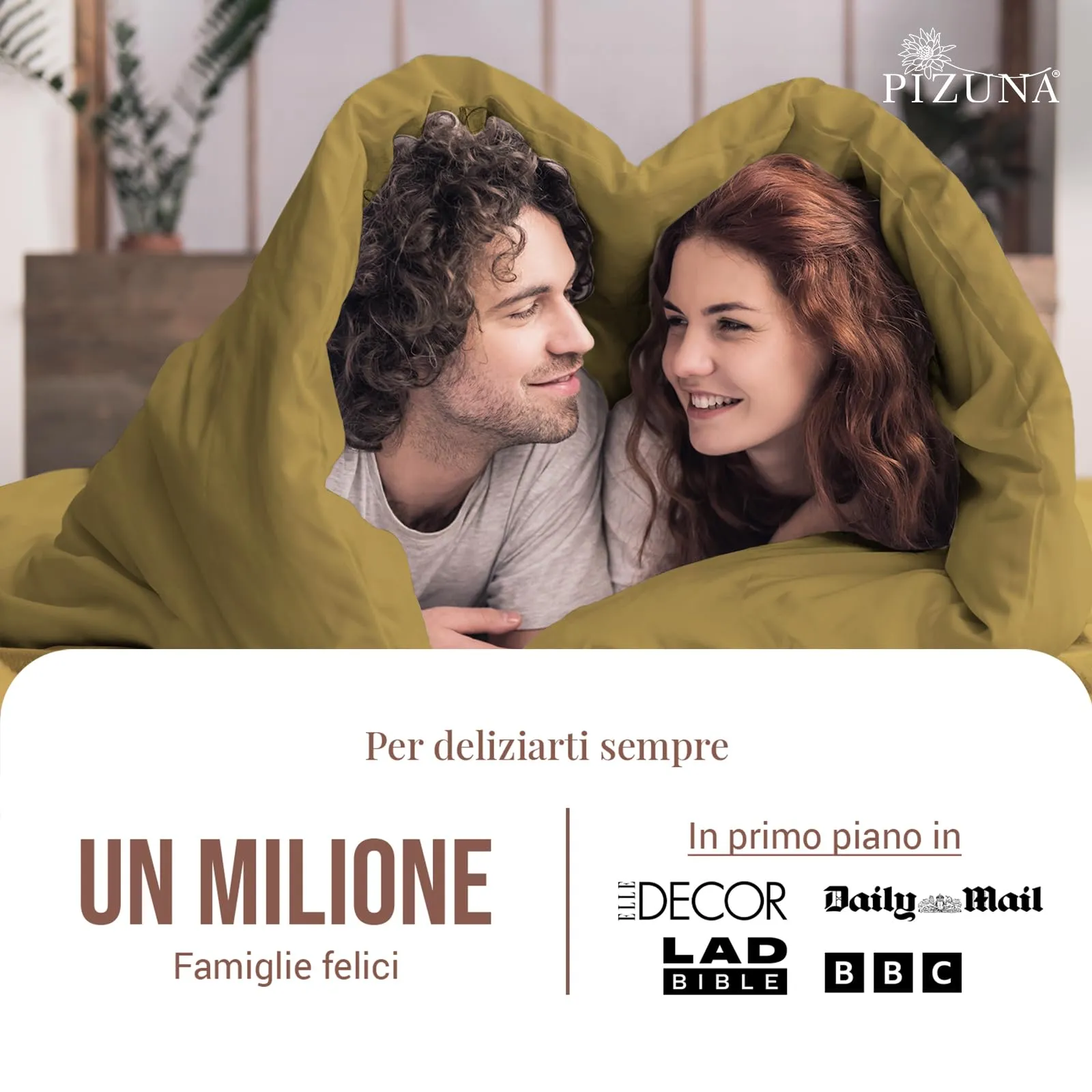 Pizuna Linens Copripiumino Singolo in Cotone 400 Fili, 150x200 cm, Oro, Set 2 Pezzi - immagine 4