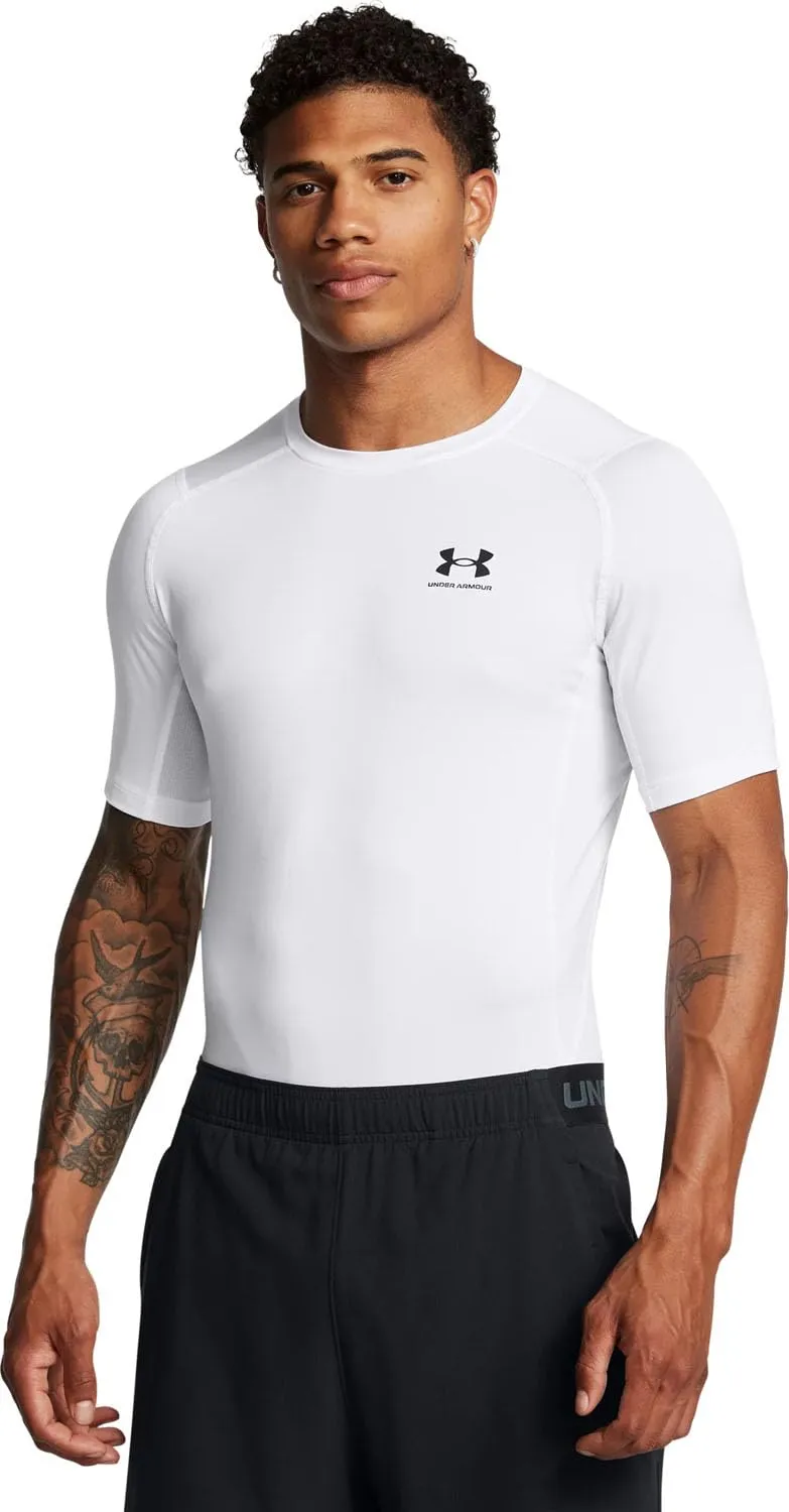 Under Armour UA HG Armour Comp SS Men's Compression Short Sleeve T-Shirt - Black/White - M - immagine 1