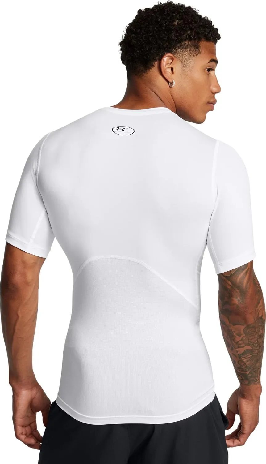 Under Armour UA HG Armour Comp SS Men's Compression Short Sleeve T-Shirt - Black/White - M - immagine 2