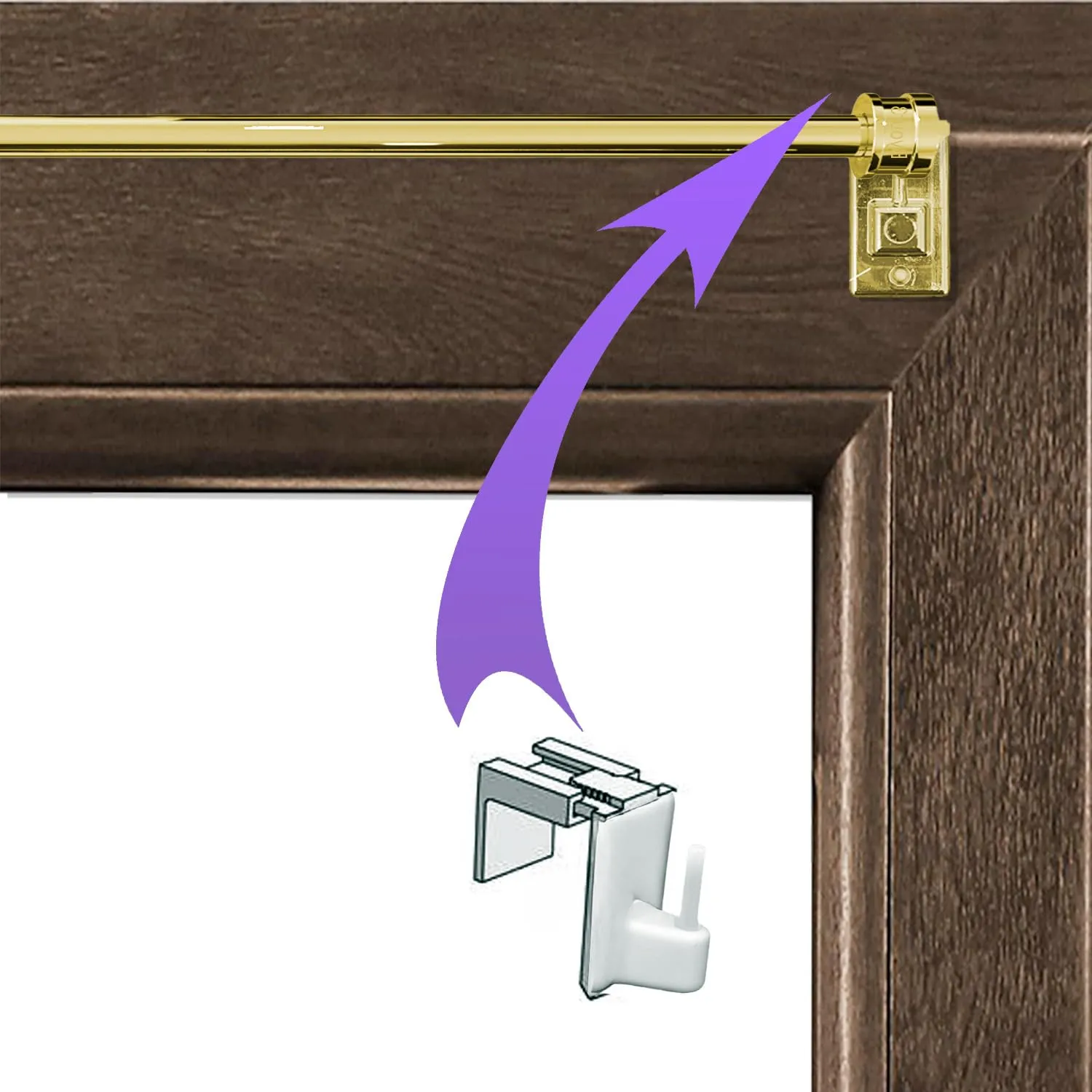 Byour3 Bastoni per tende a pressione estensibili per porta e finestra, Oro, 24-37 cm - immagine 6