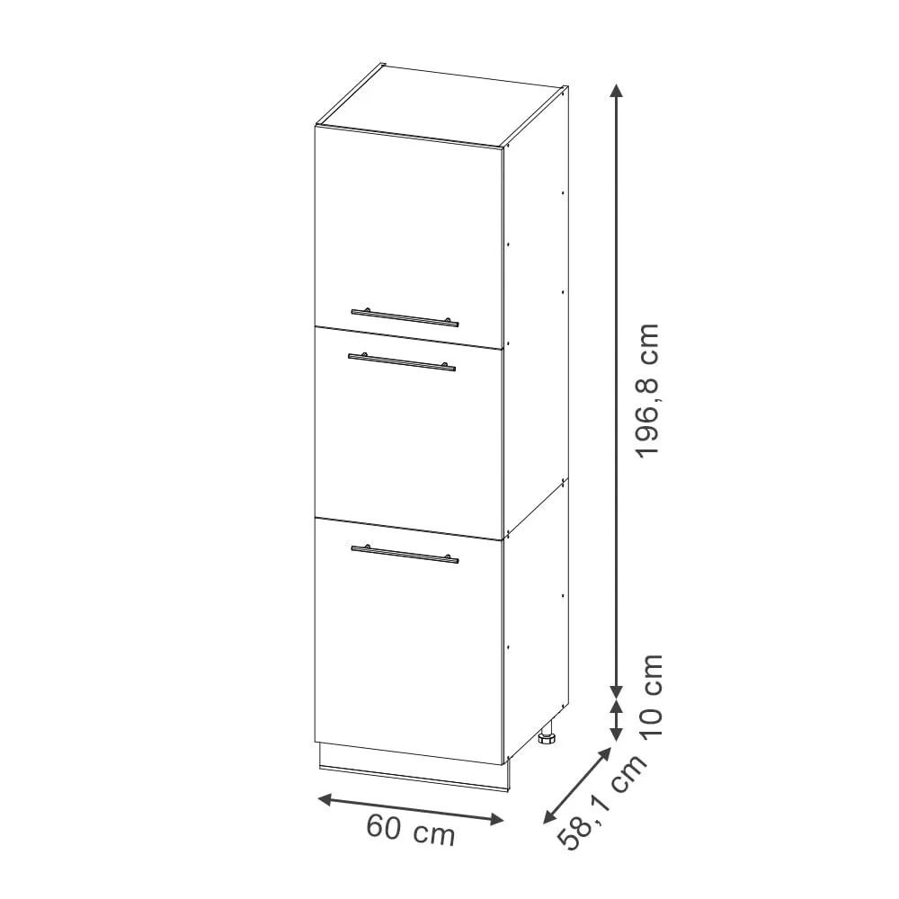 Vicco Mobile Cucina Dispensa Fame-Line, GrigioBeige/Bianco, 60 cm - immagine 3