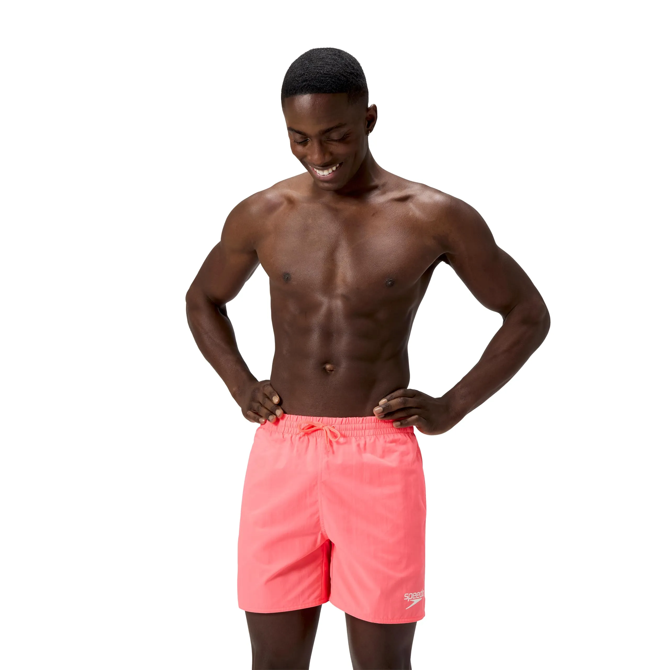 Speedo Men's 16" Watershort Swimming Trunks, Black/Neon Coral, M - immagine 3