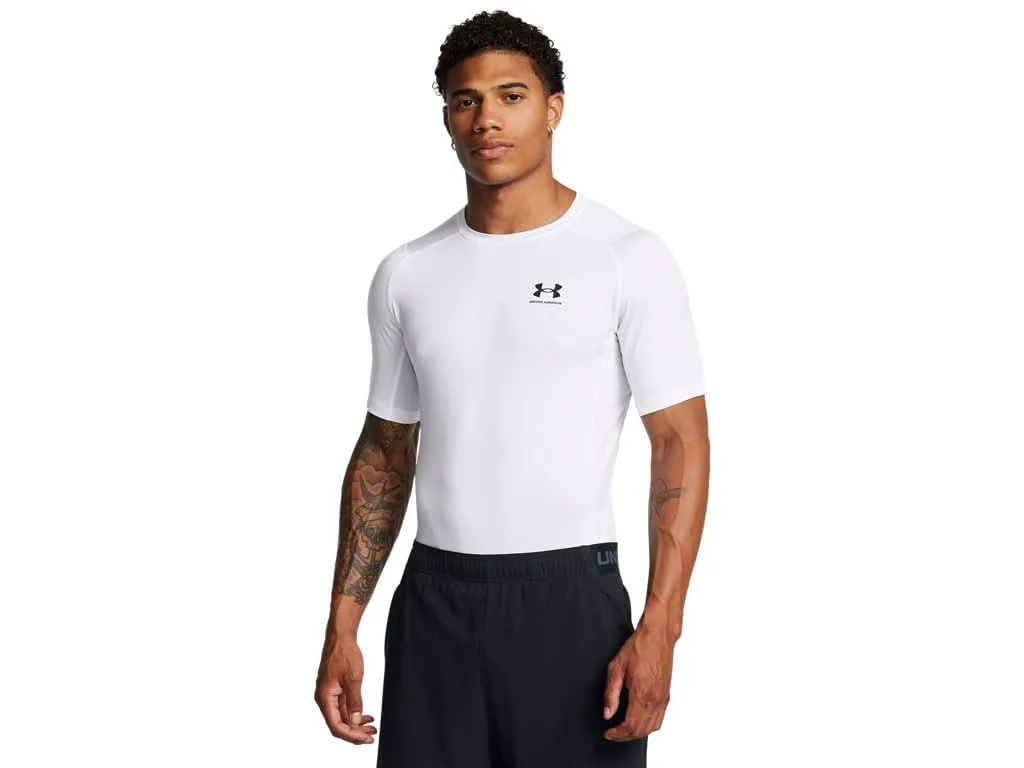 Under Armour UA HG Armour Comp SS Men's Compression Short Sleeve T-Shirt - Black/White - S - immagine 1