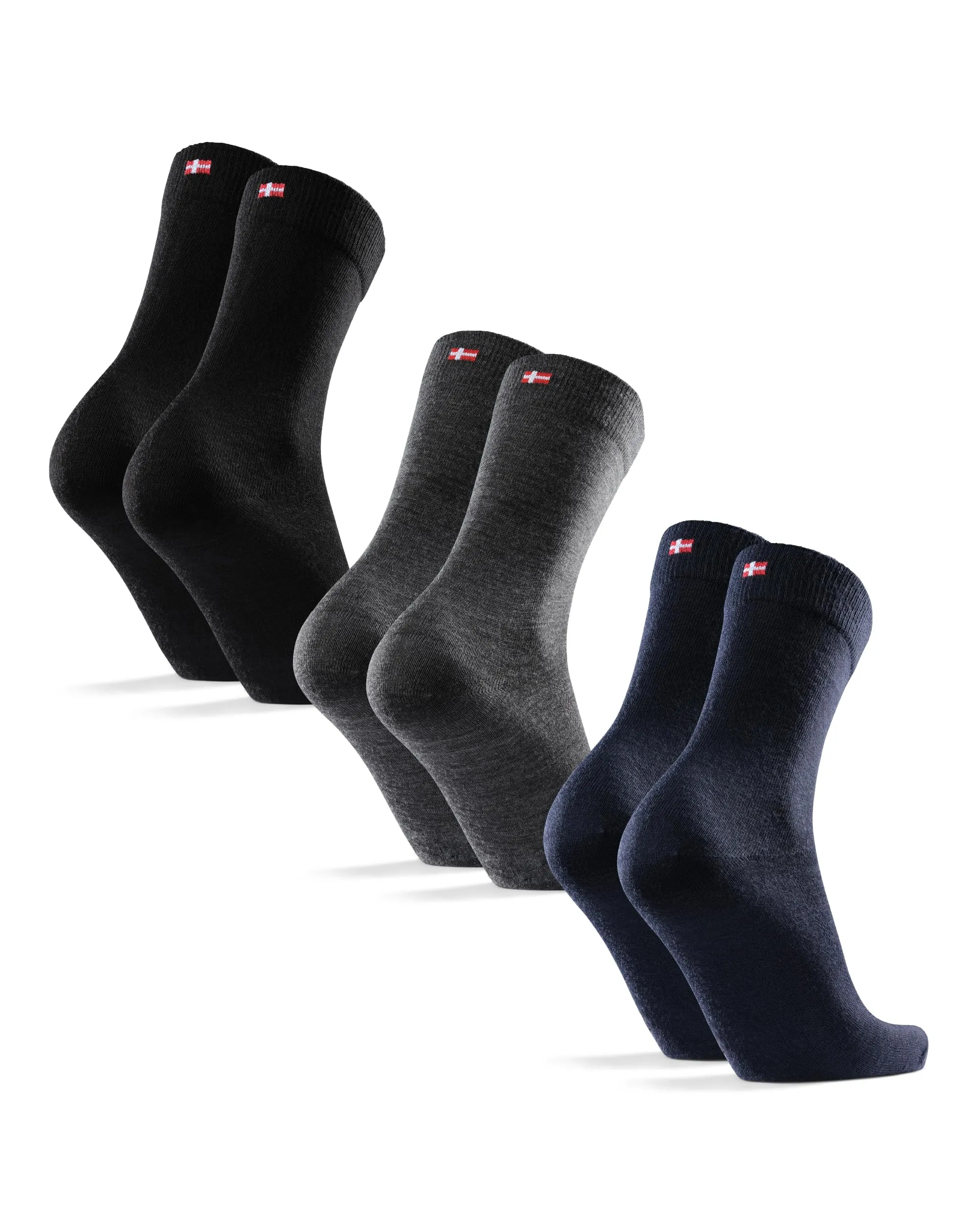 Danish Endurance Calzini in Lana Merino, Multicolore (Nero, Grigio, Navy Scuro), 43-47 - immagine 1