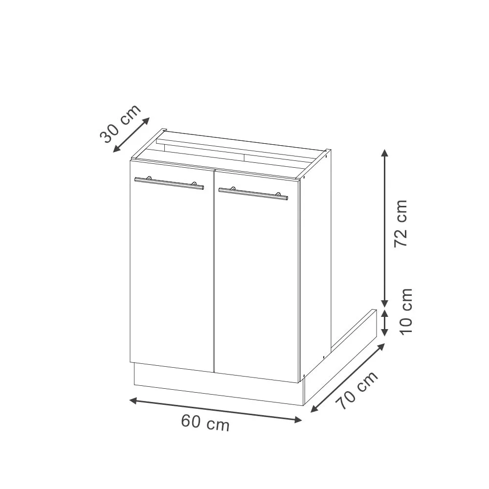 Vicco Isola da cucina Fame-Line, GrigioBeige, 60 cm - immagine 3