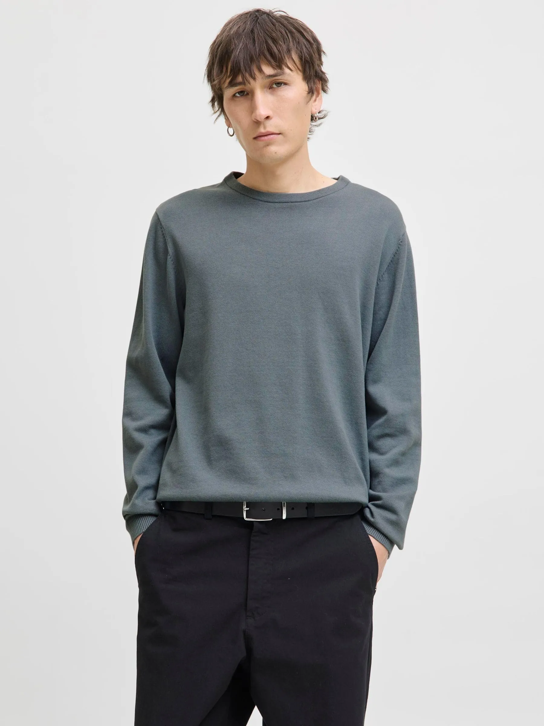 Jack & Jones Jjebasic Knit Crew Neck Noos - Stormy Weather, XL - immagine 2