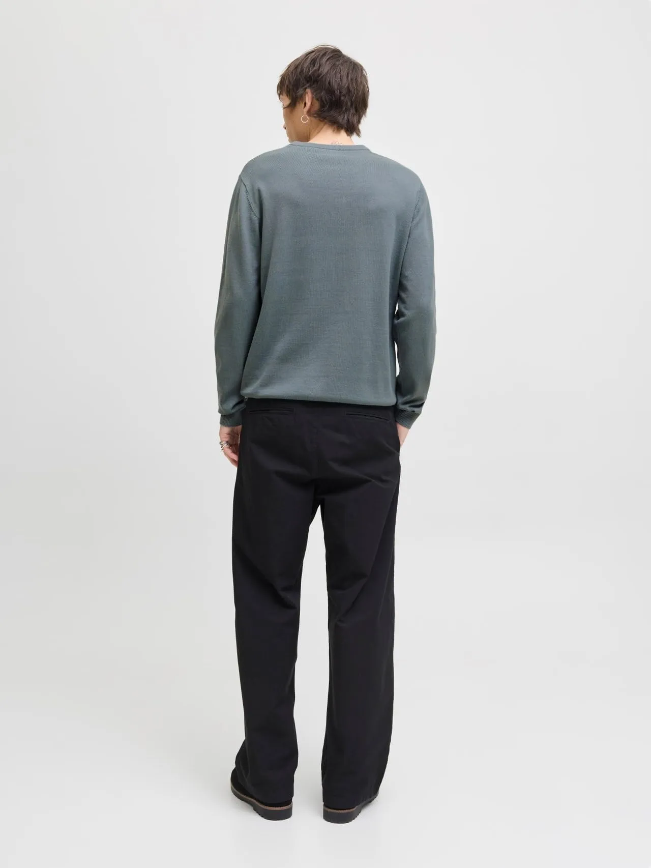 Jack & Jones Jjebasic Knit Crew Neck Noos, Stormy Weather, L - immagine 2