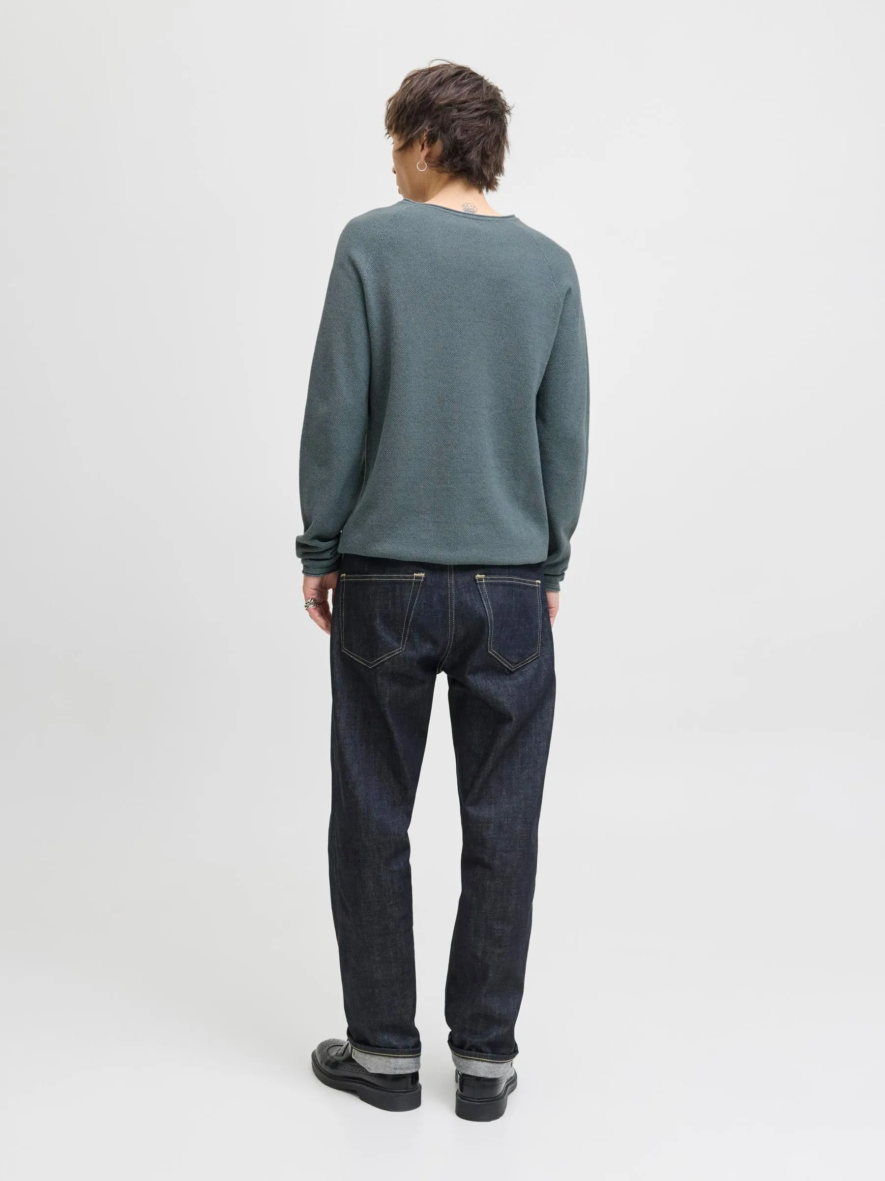 Jack & Jones Jjehill Knit Crew Neck Sweater - Stormy Weather, XL - immagine 3