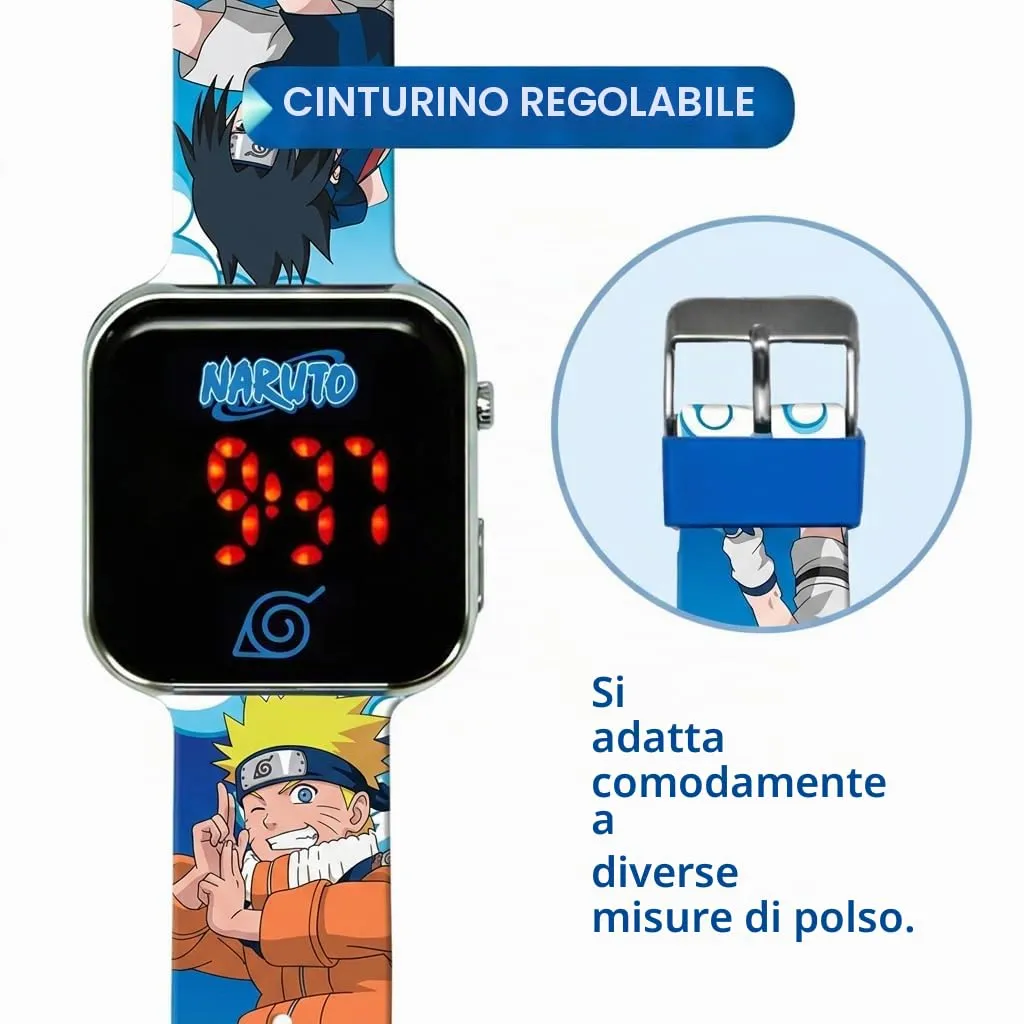 Kids Licensing Orologio Digitale a LED Naruto, Blu - immagine 3