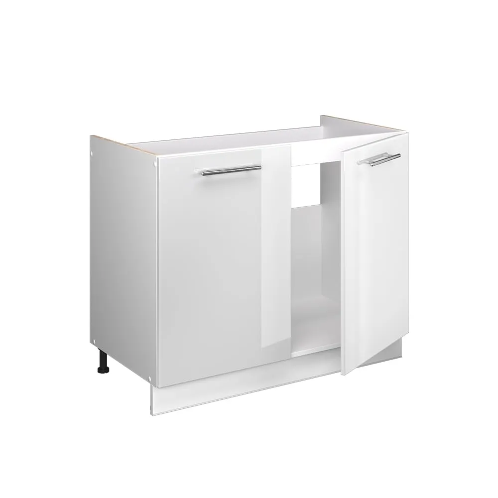 Vicco Mobile Lavello Cucina Fame-Line, Bianco Lucido/Bianco, 100 cm - immagine 7