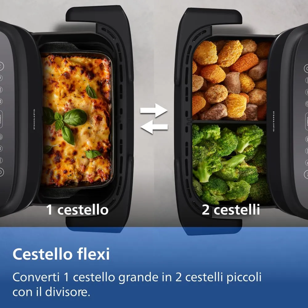 Philips Airfryer 1000 Friggitrice ad aria con Cestello Flexi 7.1L NA154/00 - immagine 3