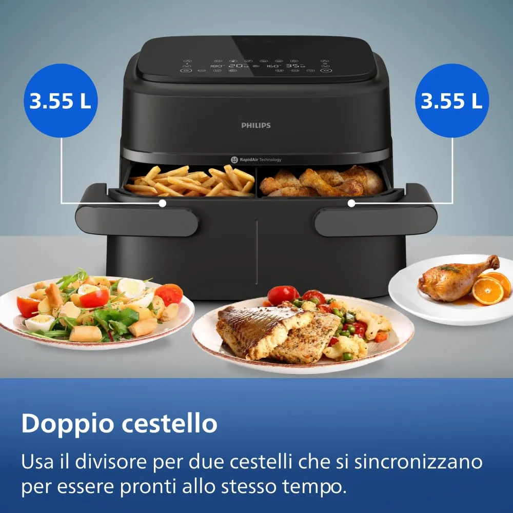 Philips Airfryer 1000 Friggitrice ad aria con Cestello Flexi 7.1L NA154/00 - immagine 5