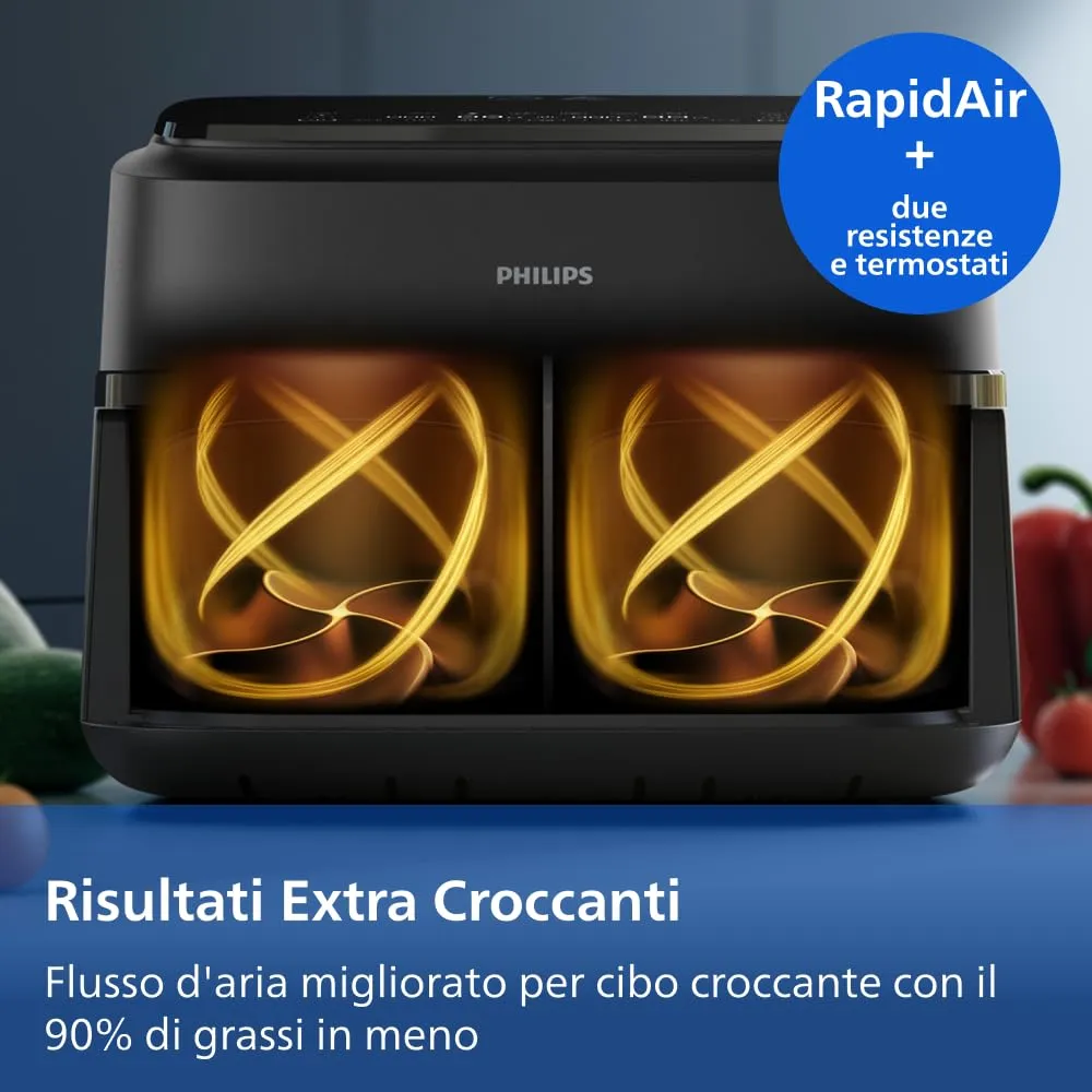 Philips Airfryer 1000 Friggitrice ad aria con Cestello Flexi 7.1L NA154/00 - immagine 6