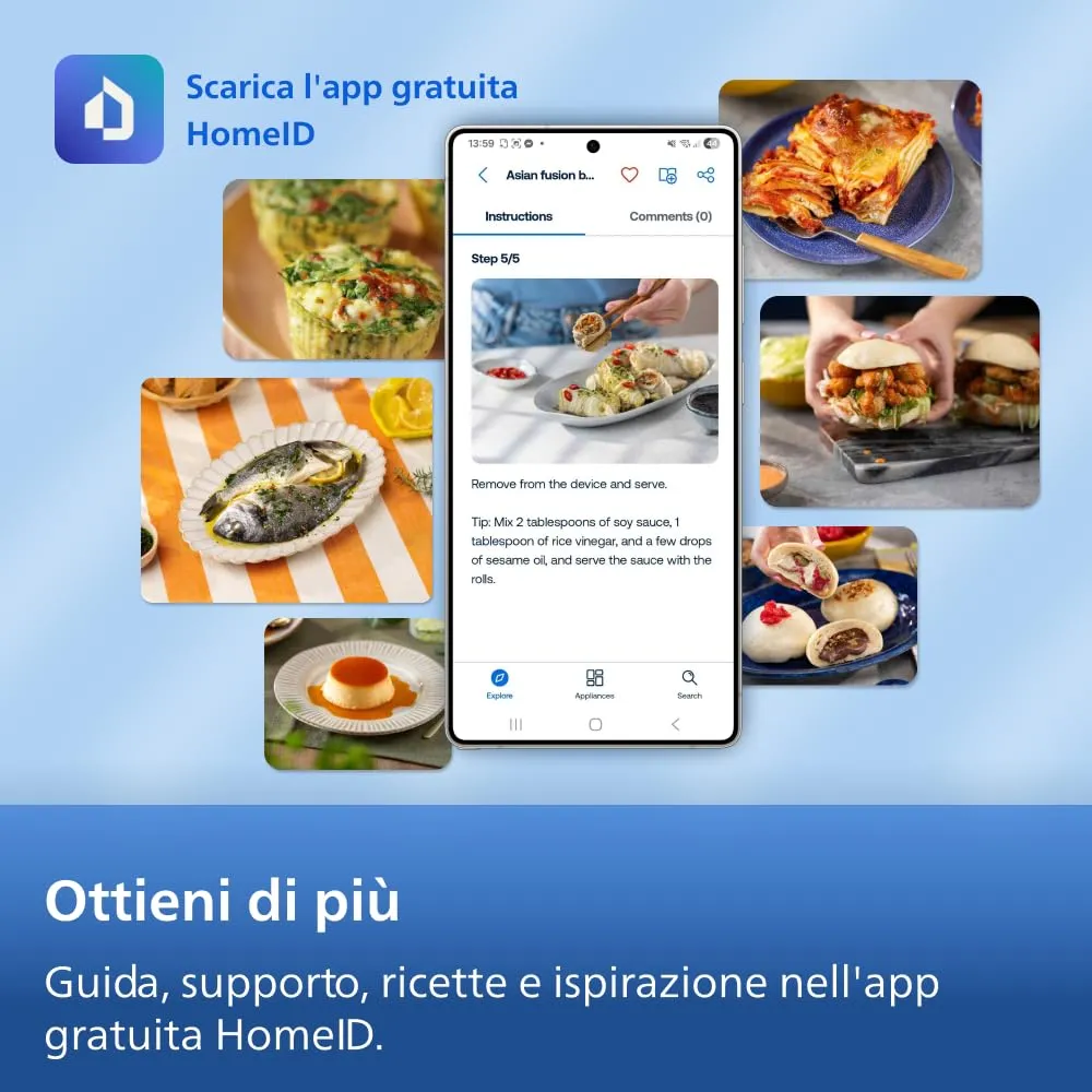Philips Airfryer 1000 Friggitrice ad aria con Cestello Flexi 7.1L NA154/00 - immagine 9