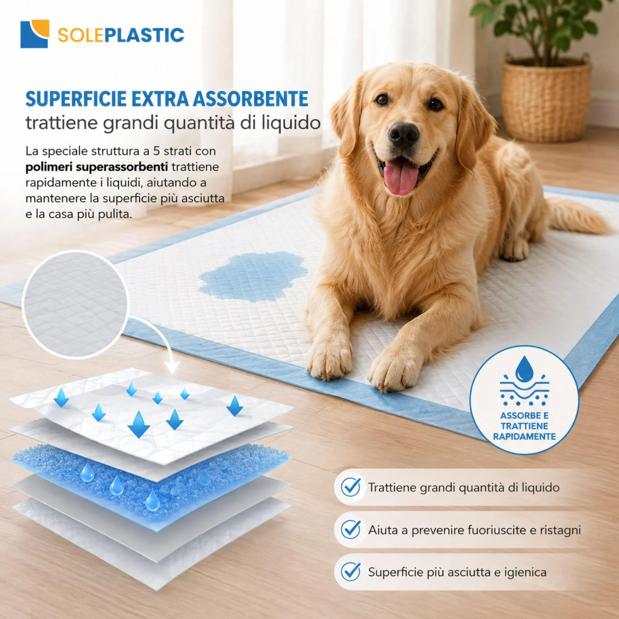 Soleplastic Traversine Cani 60x90, 5 Strati, Set 90 Pezzi - immagine 6